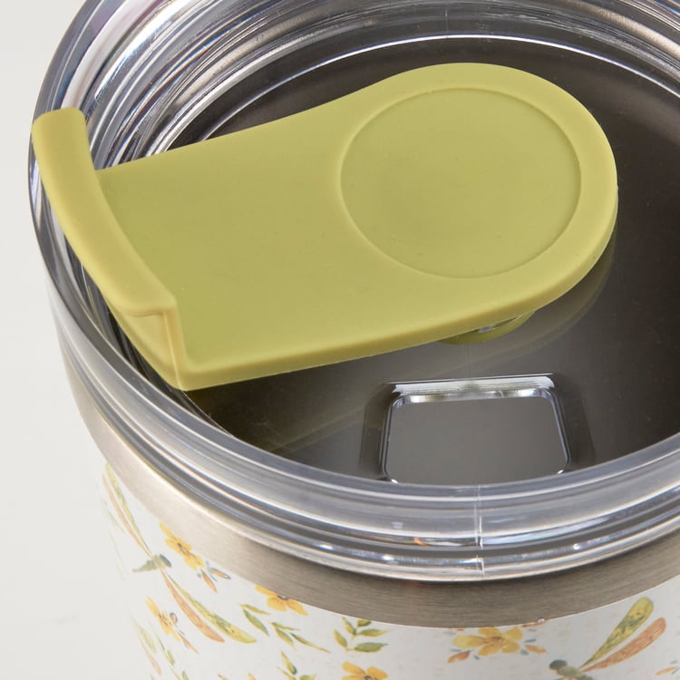 40oz Butterfly Insulated Stainless Steel Travel Mug with Handle and Straw