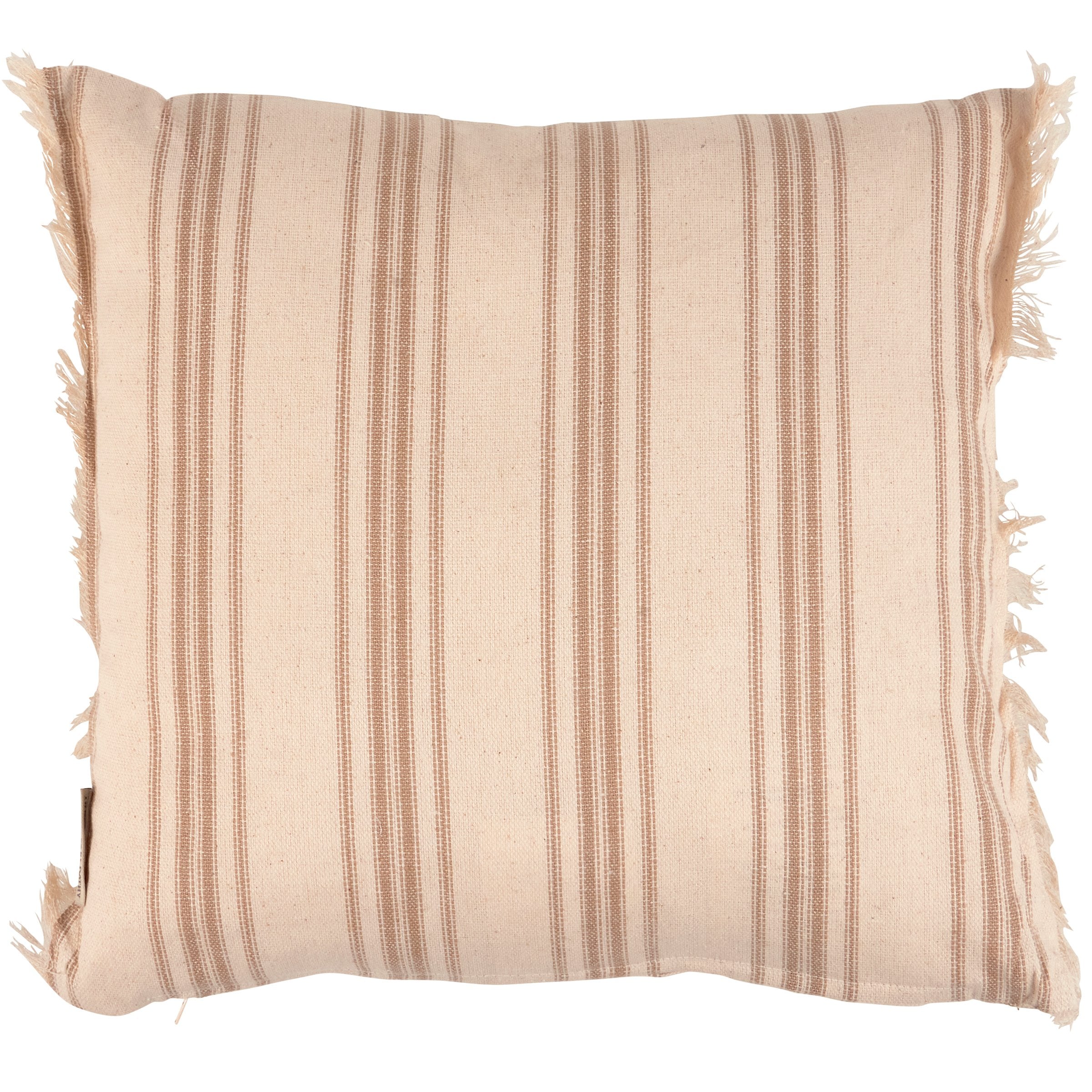 Charming Kune Kune Pig Farmhouse Cotton Throw Pillow - Frayed Design