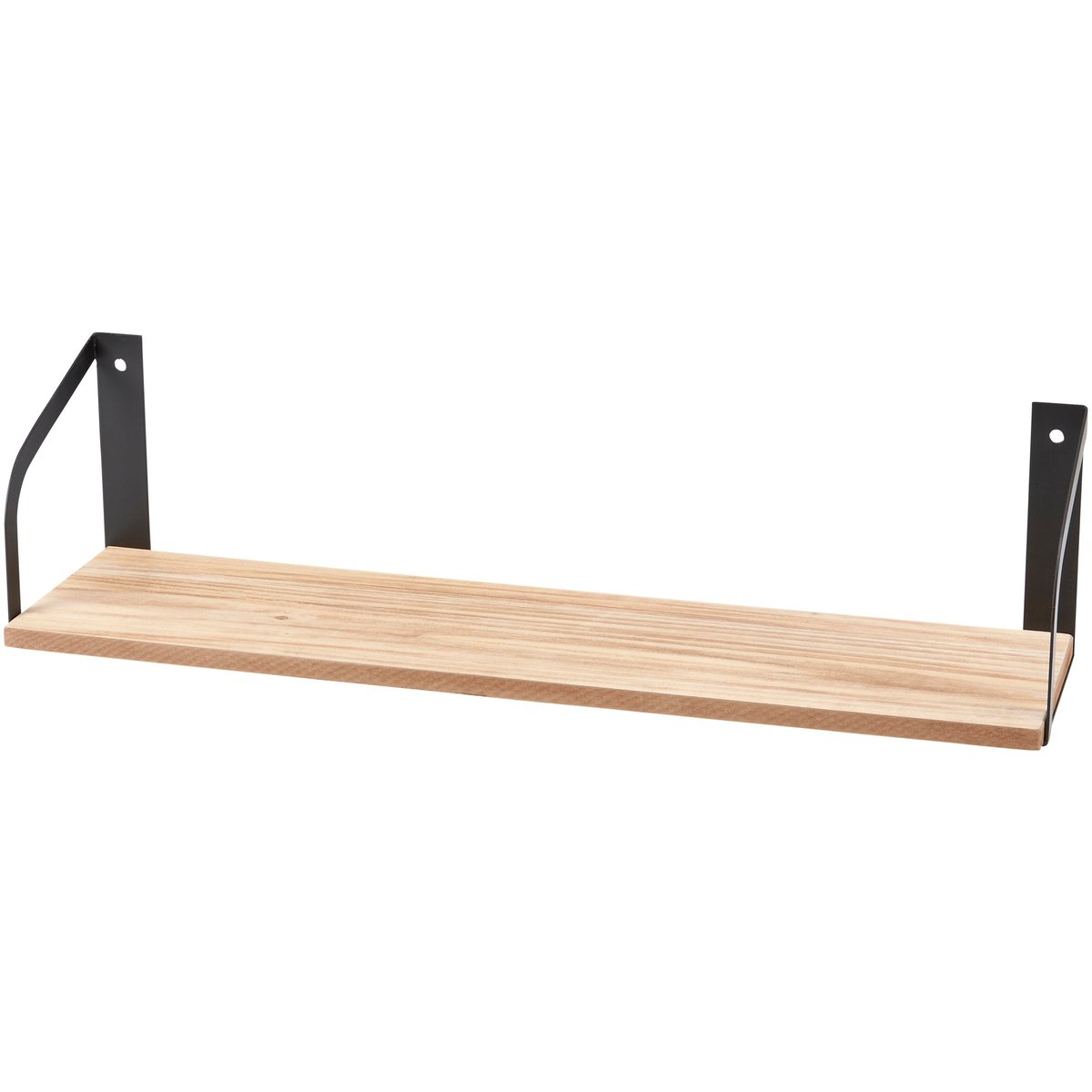 Rustic Wood & Metal Floating Shelf Set - Wall Mounted Decorative Home Storage