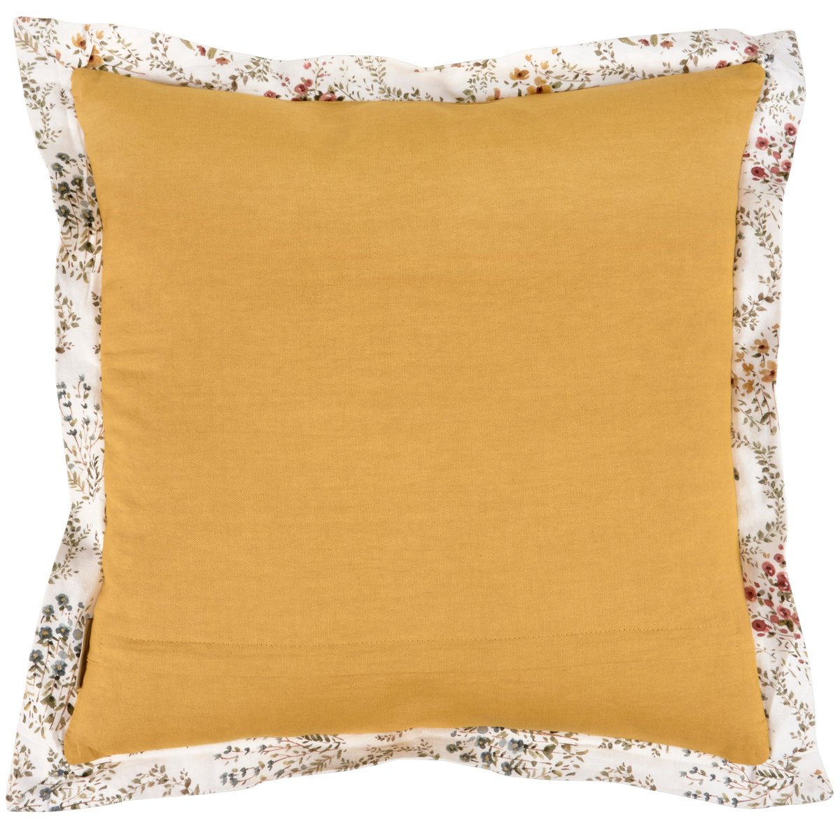 Charming Fall Wildflowers Watercolor Cotton Throw Pillow with Zippered Cover