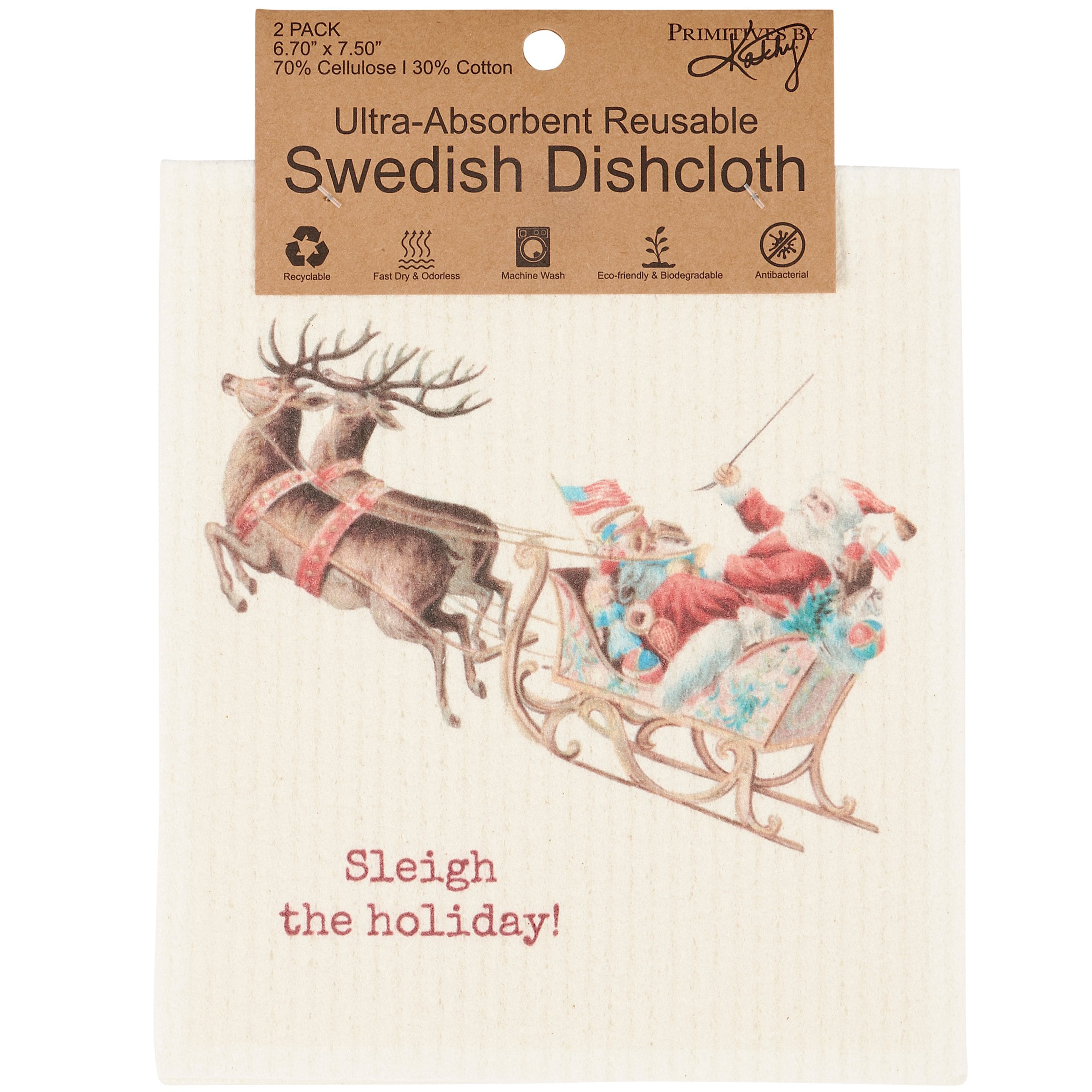 Charming Christmas Swedish Dishcloth Set - Eco-Friendly, Reusable, Holiday Kitchen Towels