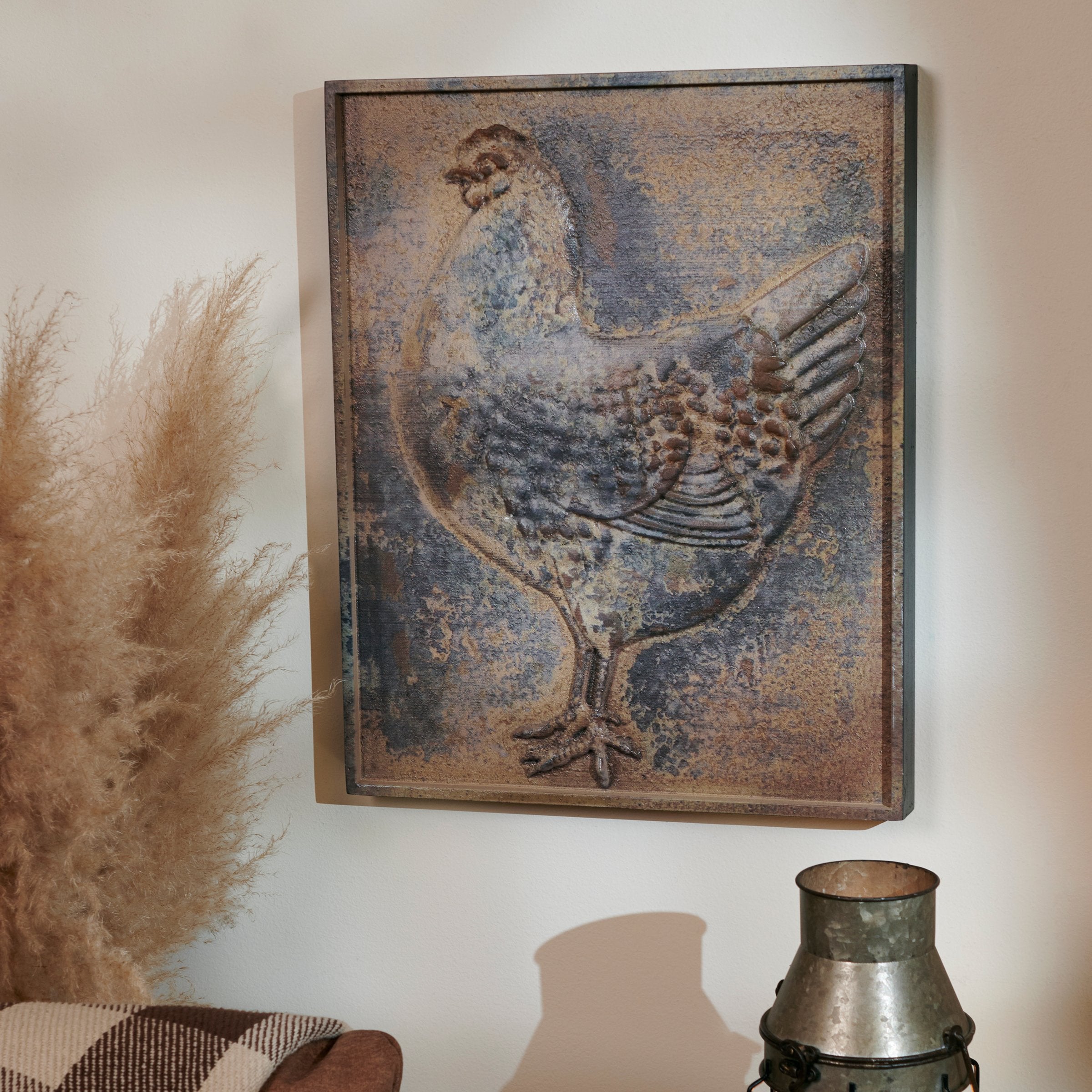 Rustic Farmhouse Dimensional Chicken Wood Wall Decor Art with Distressed Details