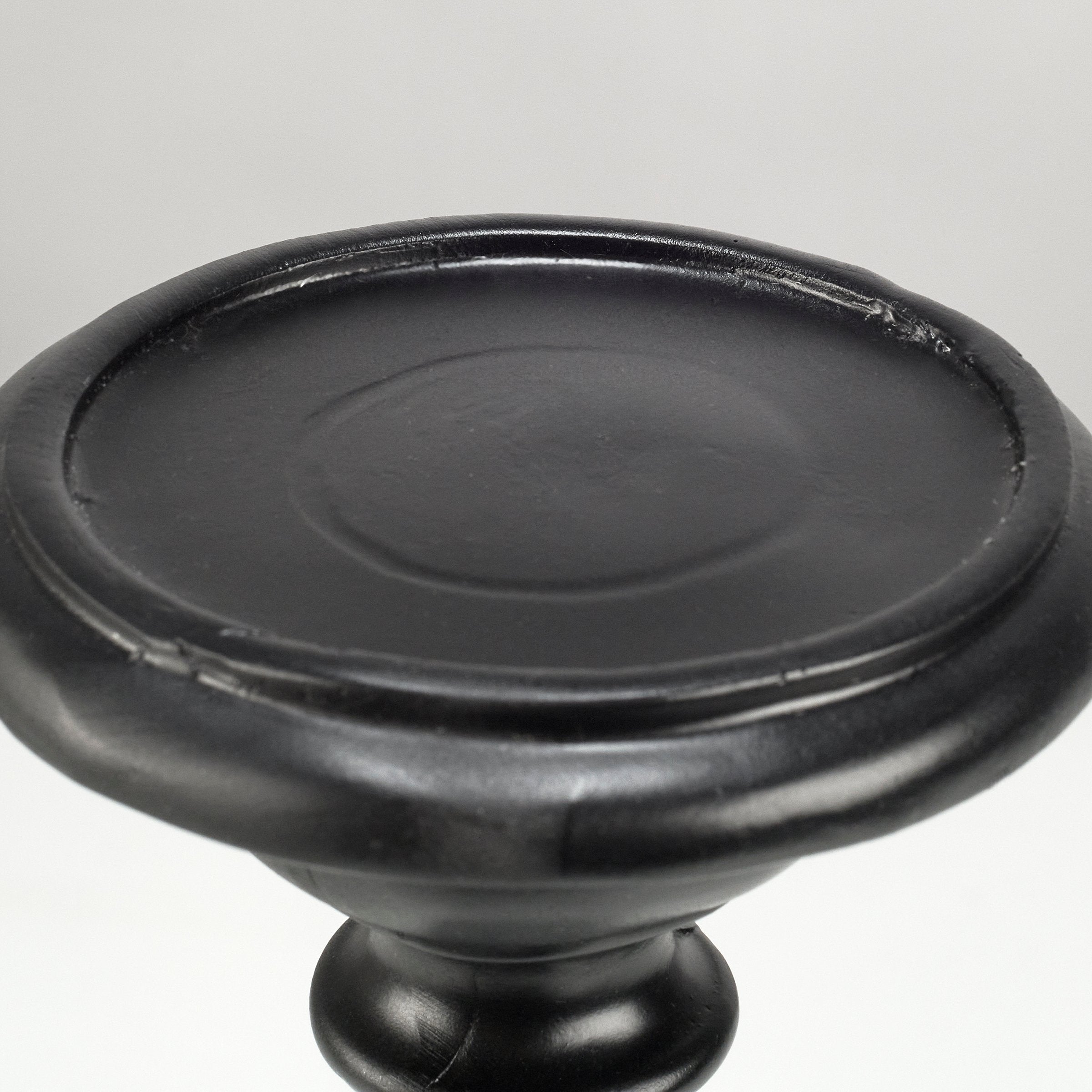 Elegant Tall Black Resin Candlestick Holder - Classic 18-Inch Decorative Home Accent