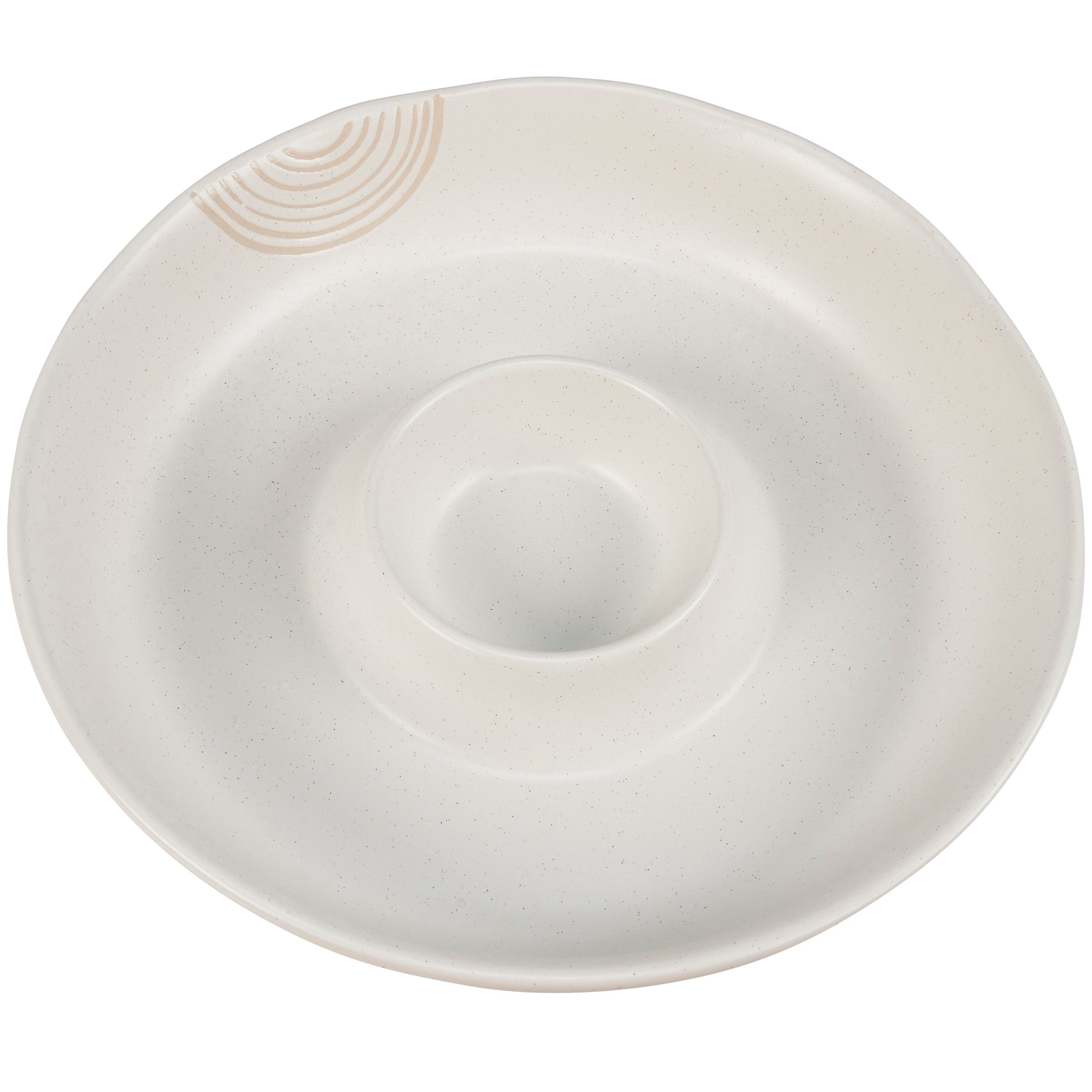 Elegant Stoneware Chip & Dip Serving Bowl - Microwave & Dishwasher Safe Party Platter