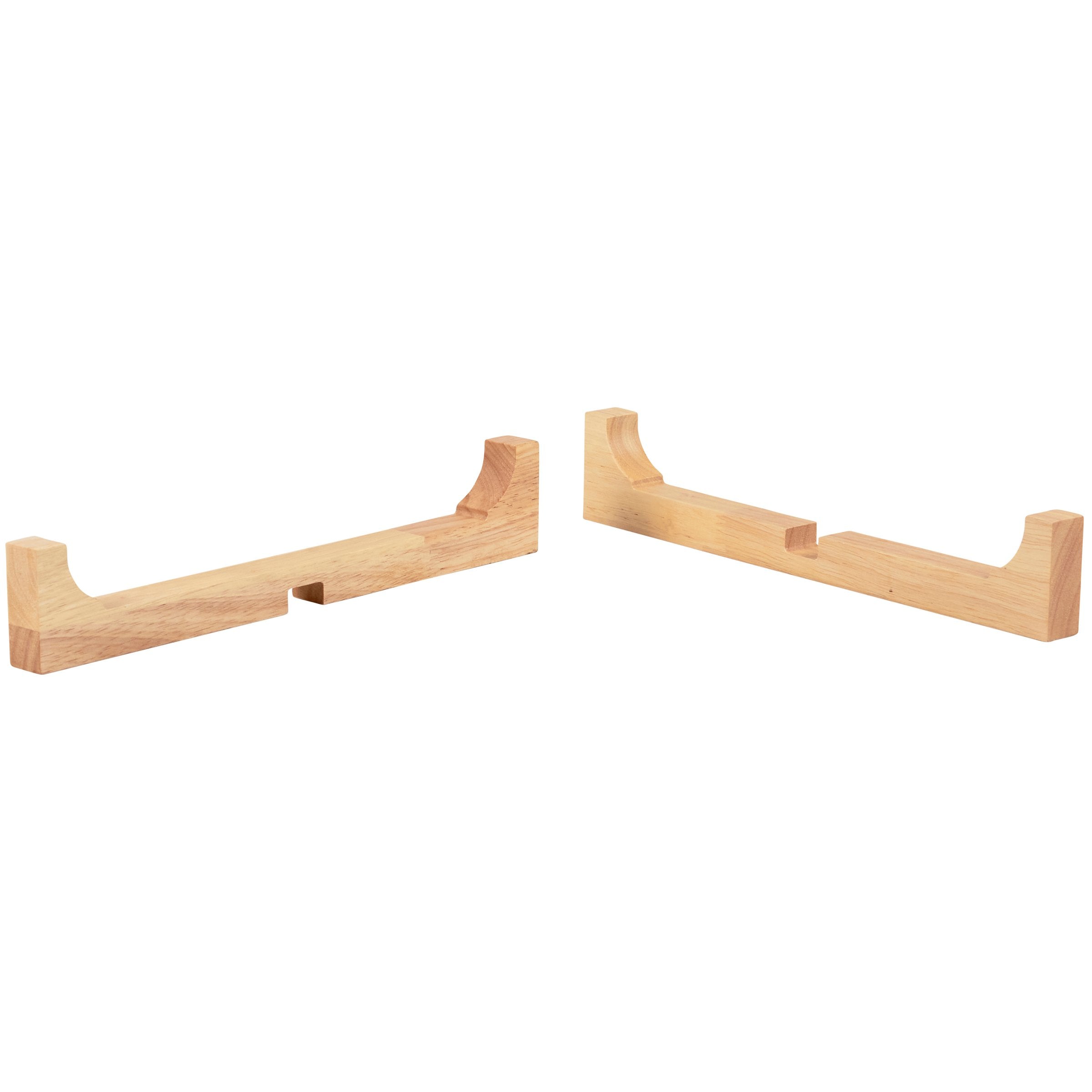 Elegant Stoneware Serving Bowl Set with Wood Stand, Cream Glaze, Dishwasher Safe