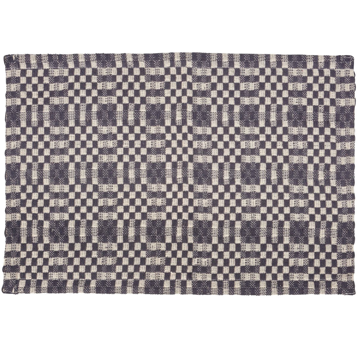 Charming Navy Check Cotton Placemat Set - Rustic Farmhouse Dining Table