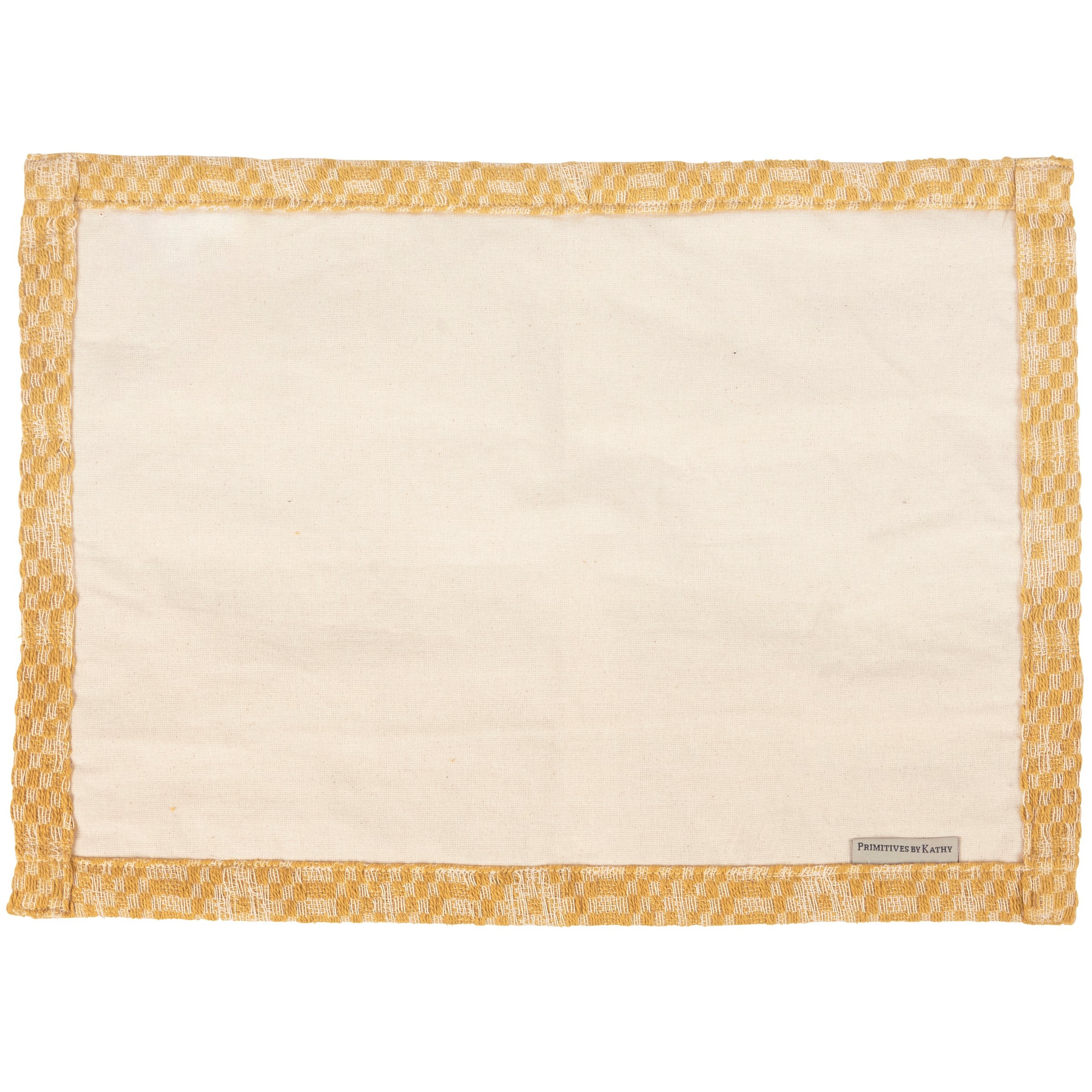Premium Gold Diamond Cotton Placemat Set - Rustic Farmhouse Table Decor 4-Pack