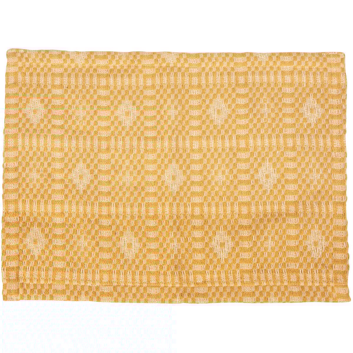 Premium Gold Diamond Cotton Placemat Set - Rustic Farmhouse Table Decor 4-Pack