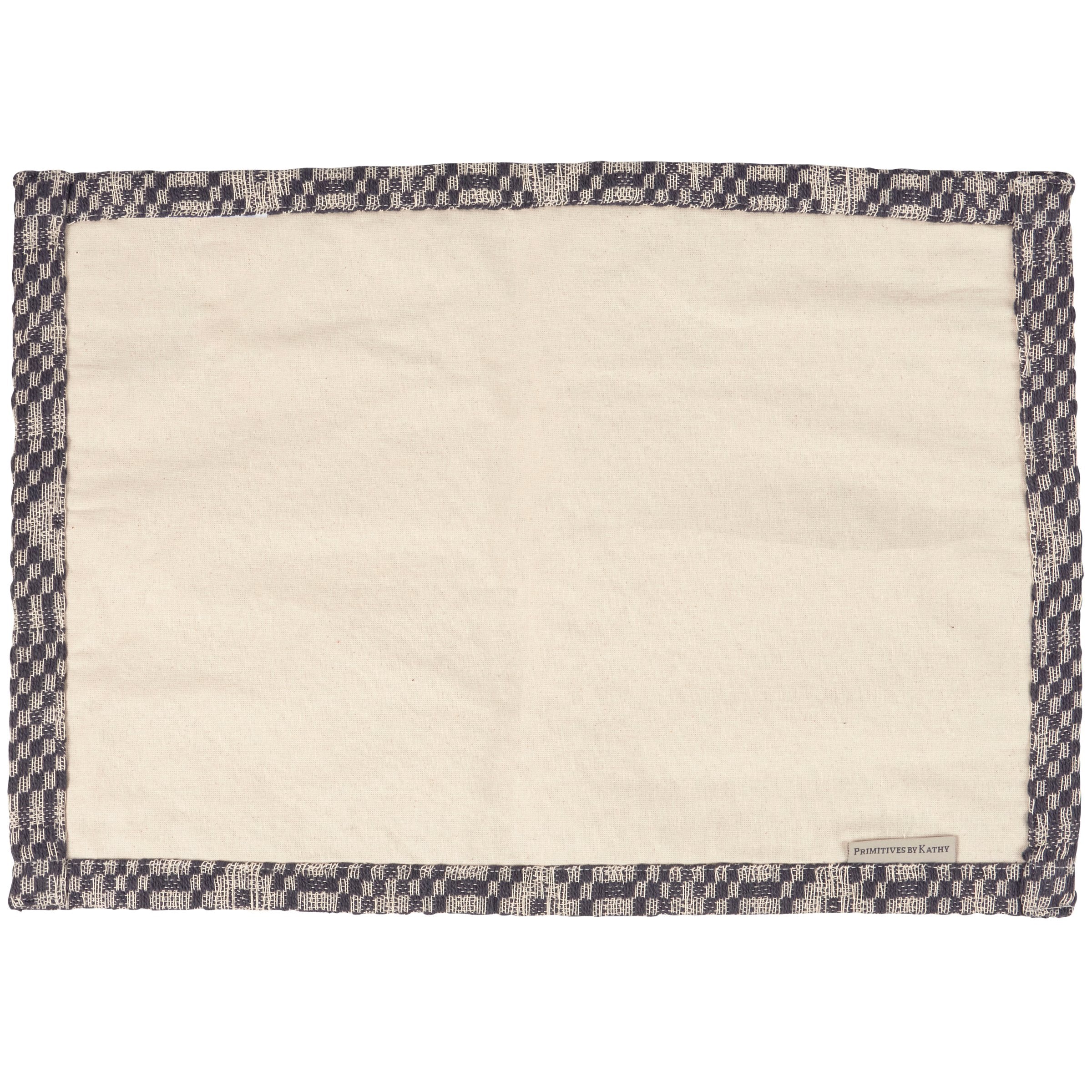 Elegant Navy Diamond Patterned Cotton Placemat Set - Machine-Washable Tabletop Decor