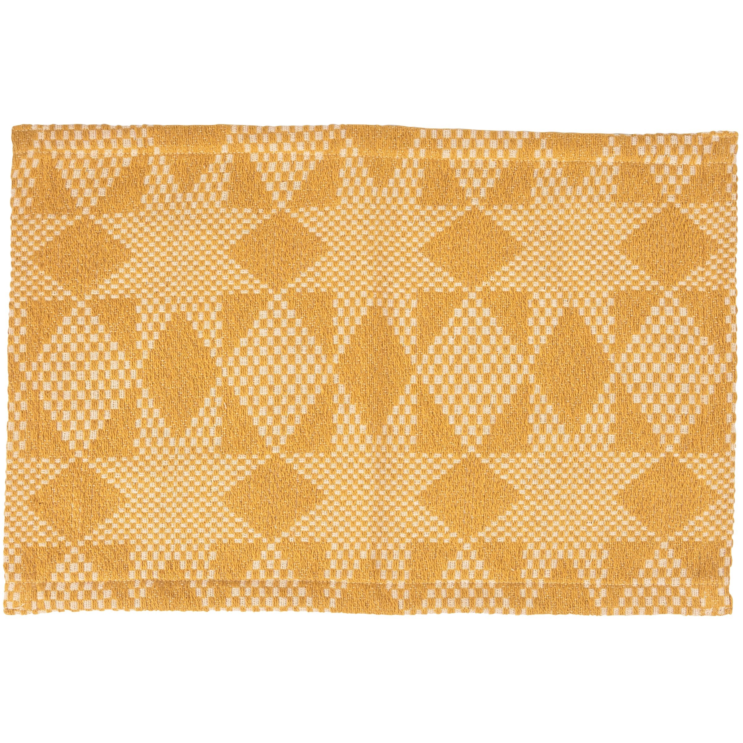 Chic Primitive Gold & Cream Stars Cotton Placemat Set (4-Pack) – Easy Care Tabletop Decor