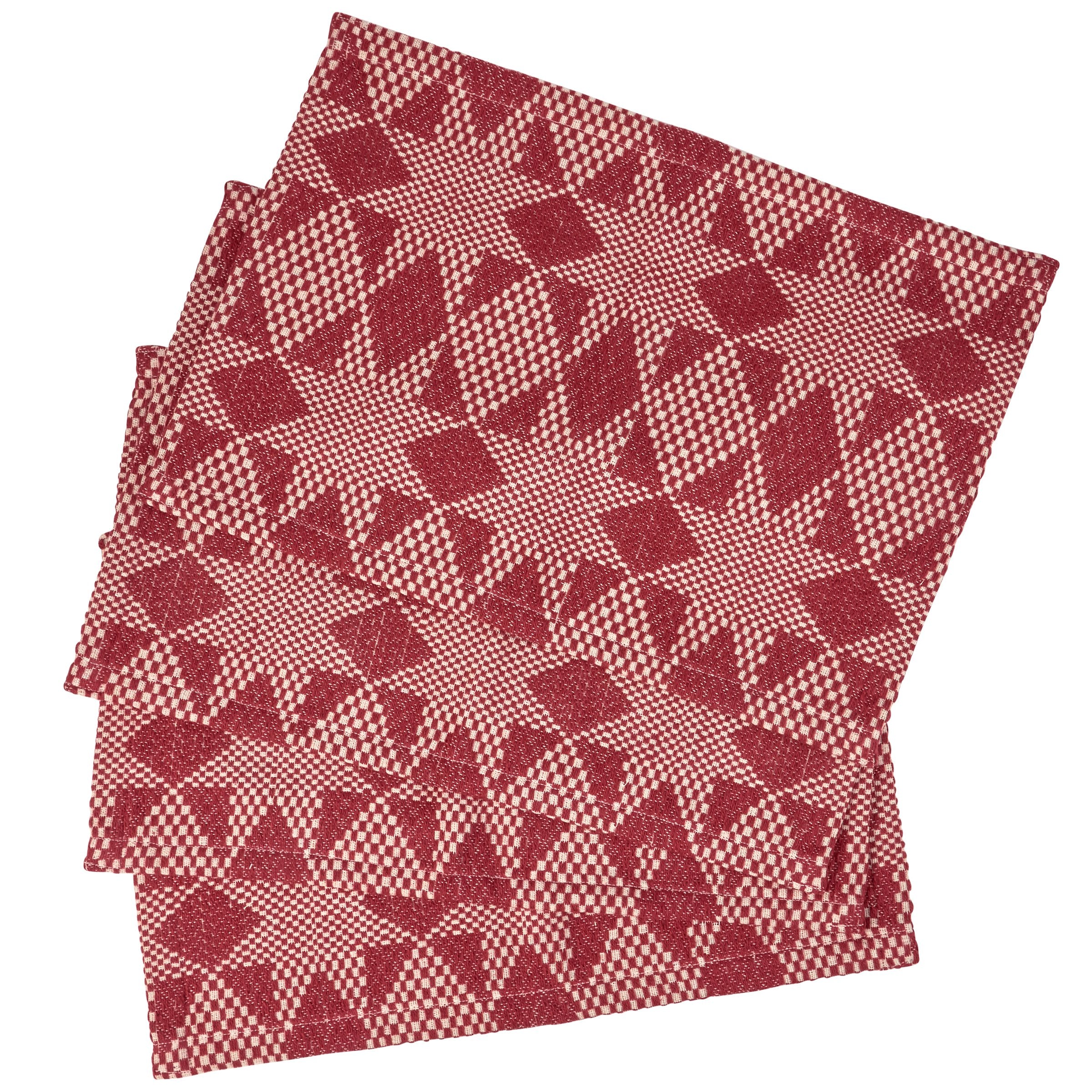Charming Red Star Cotton Placemat Set - Rustic Farmhouse Table Decor