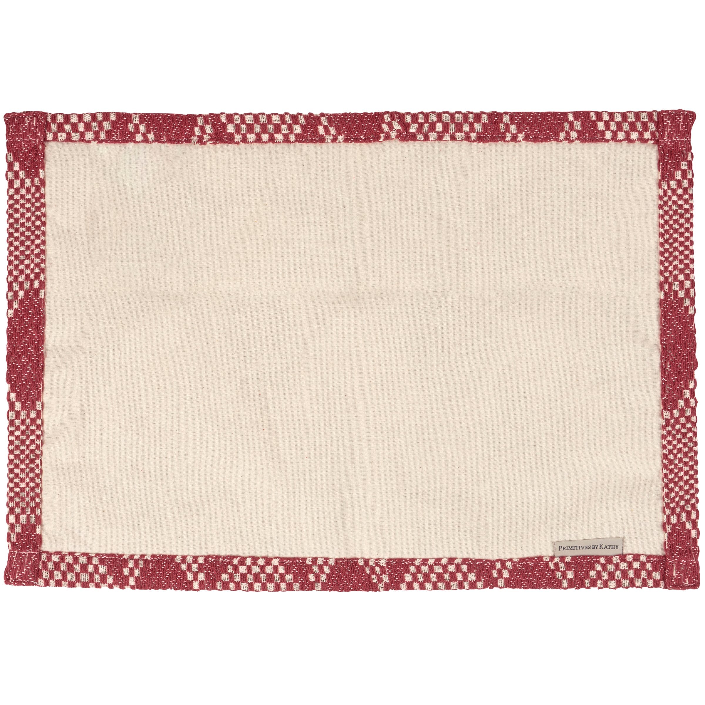 Charming Red Star Cotton Placemat Set - Rustic Farmhouse Table Decor
