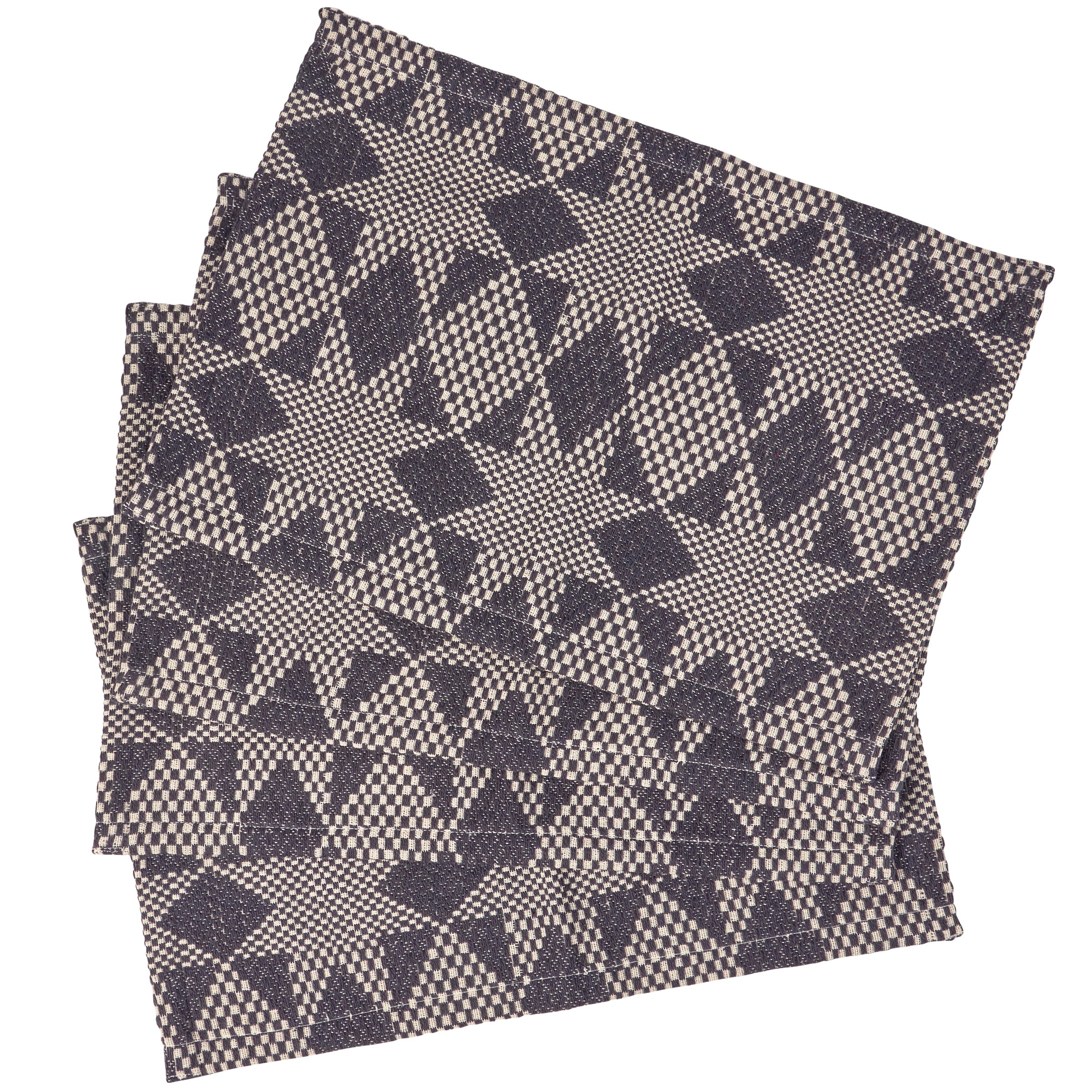 Charming Navy Stars Cotton Placemat Set - Rustic Tabletop Decor, Machine-Washable