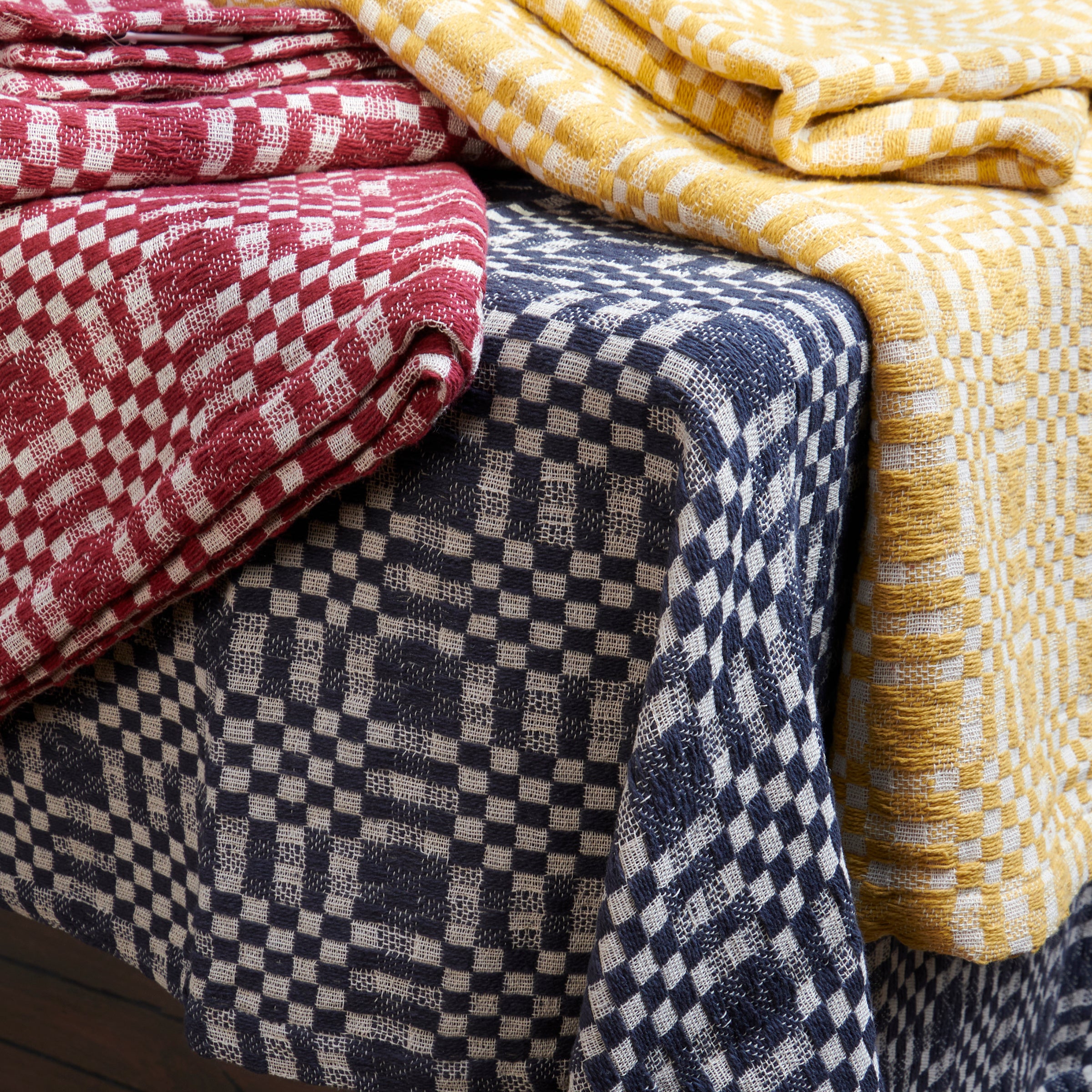 Classic Red Checkered Cotton Tablecloth for Primitive Home Decor 52x52 Inches