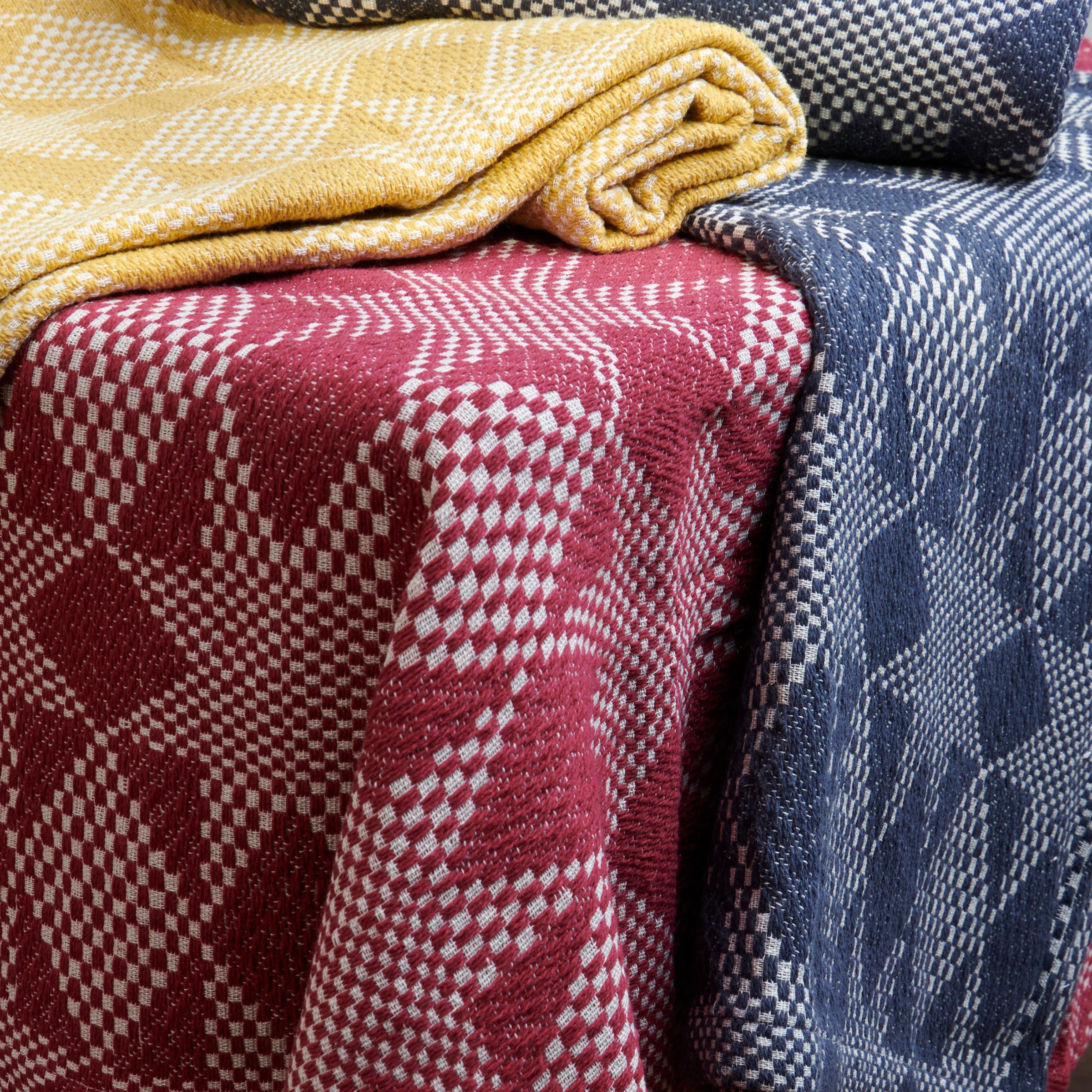 Charming Navy & Cream Star Pattern Cotton Tablecloth for Rustic Home Decor