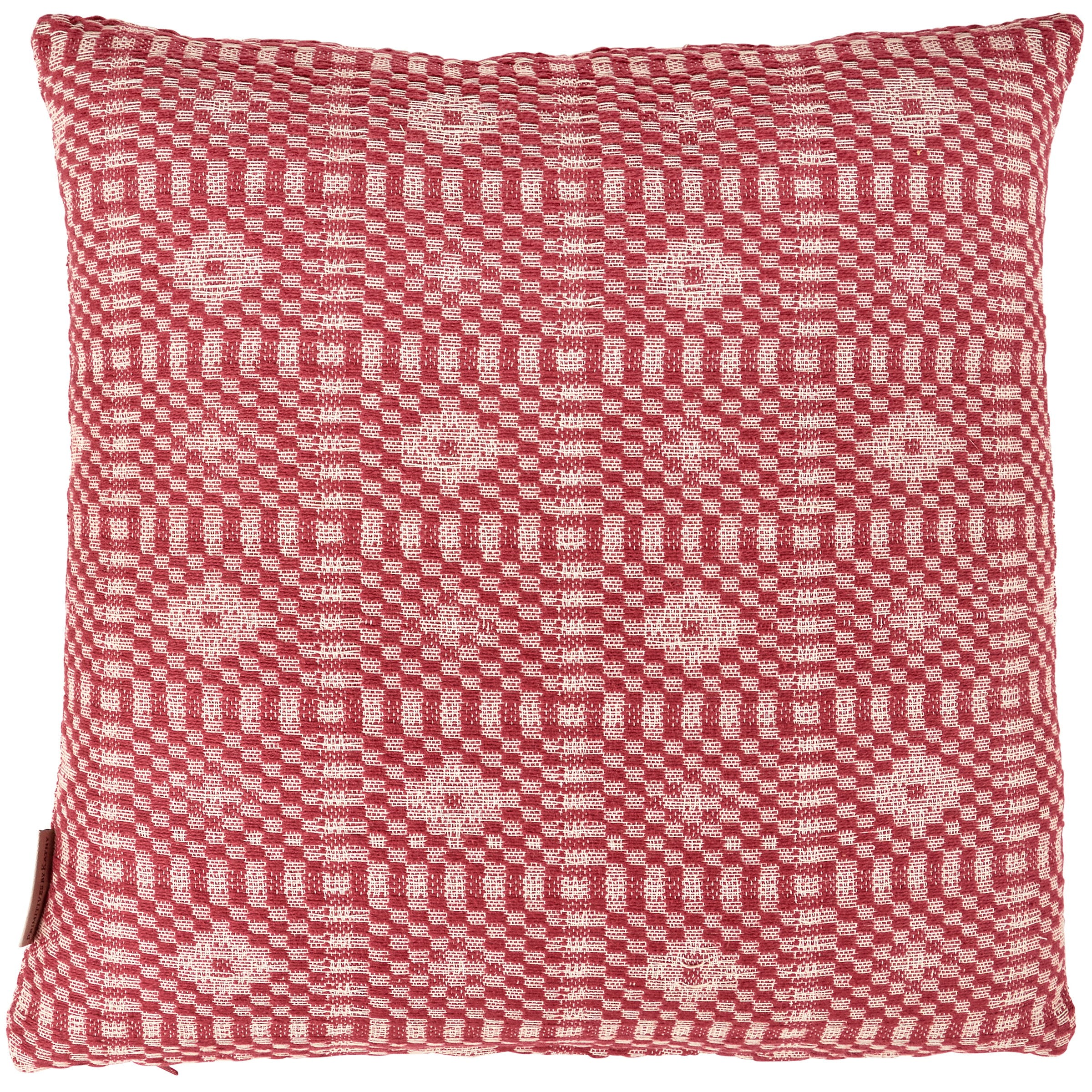 Decorative Red Diamond Cotton Throw Pillow – Double-Sided Rustic Home Accent