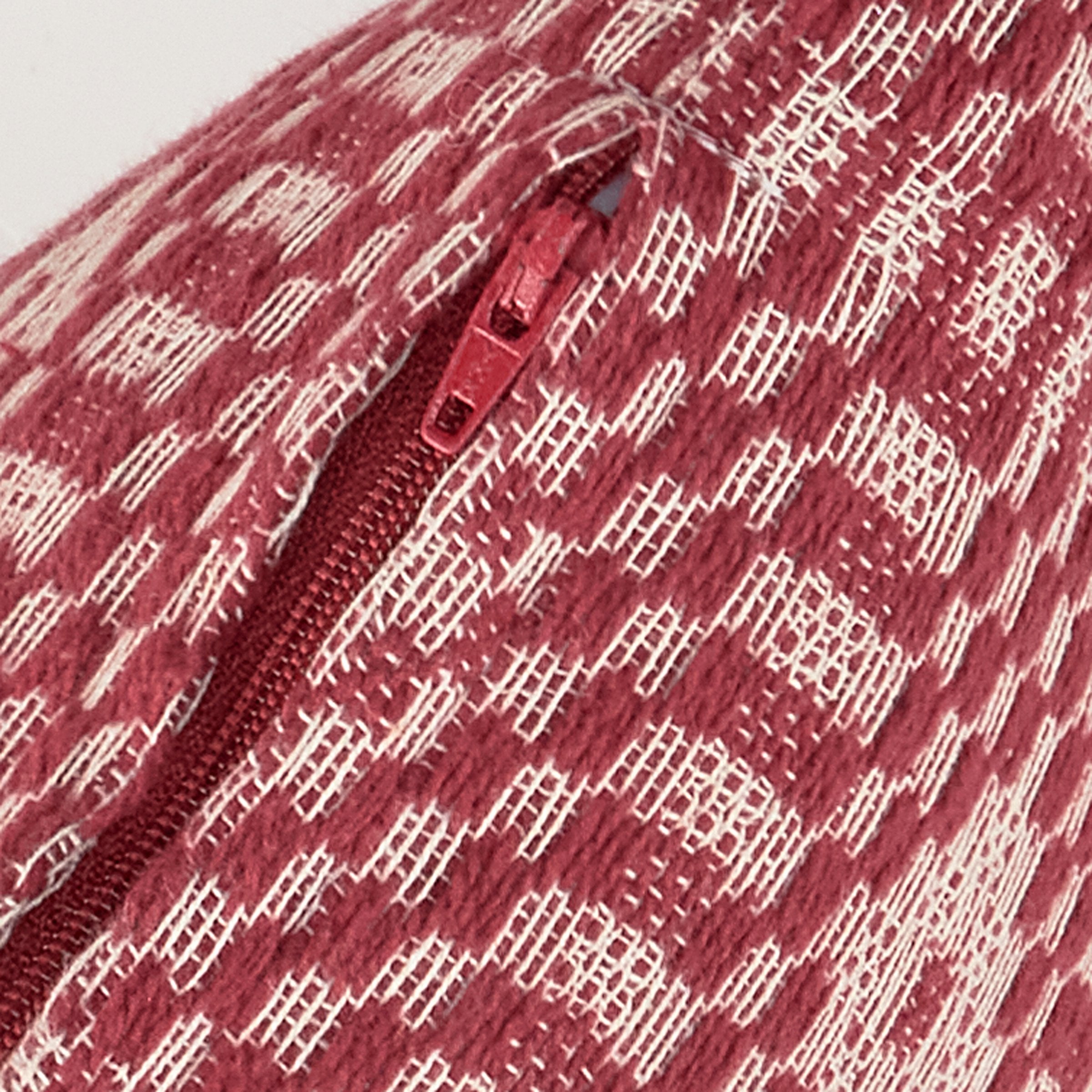 Decorative Red Diamond Cotton Throw Pillow – Double-Sided Rustic Home Accent