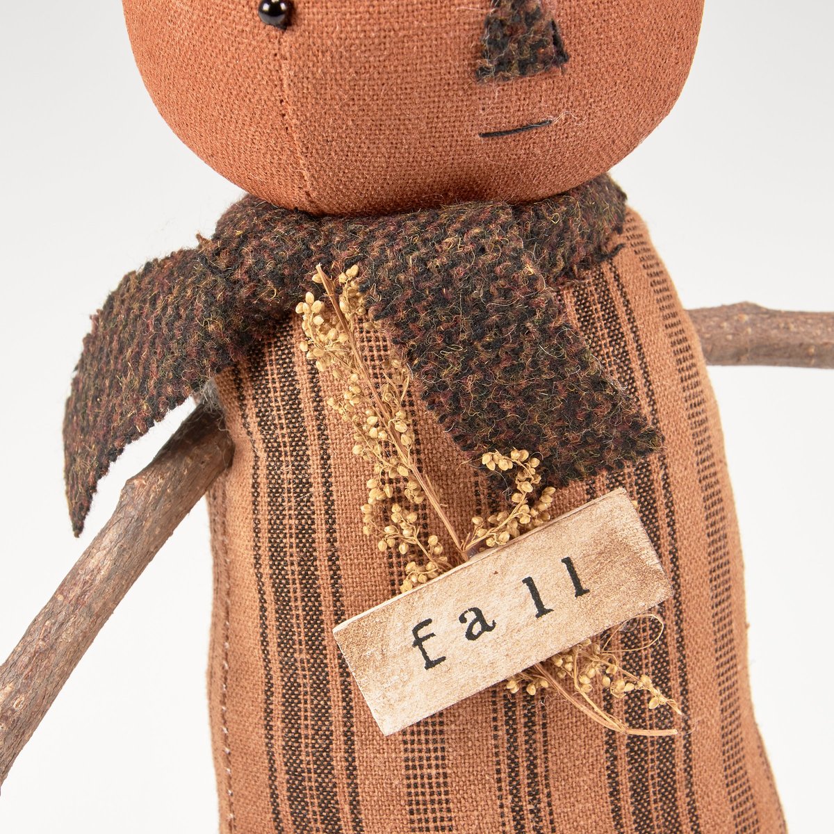 Primitive Autumn Harvest Standing Pumpkin Doll with "Fall" Sign by Kathy