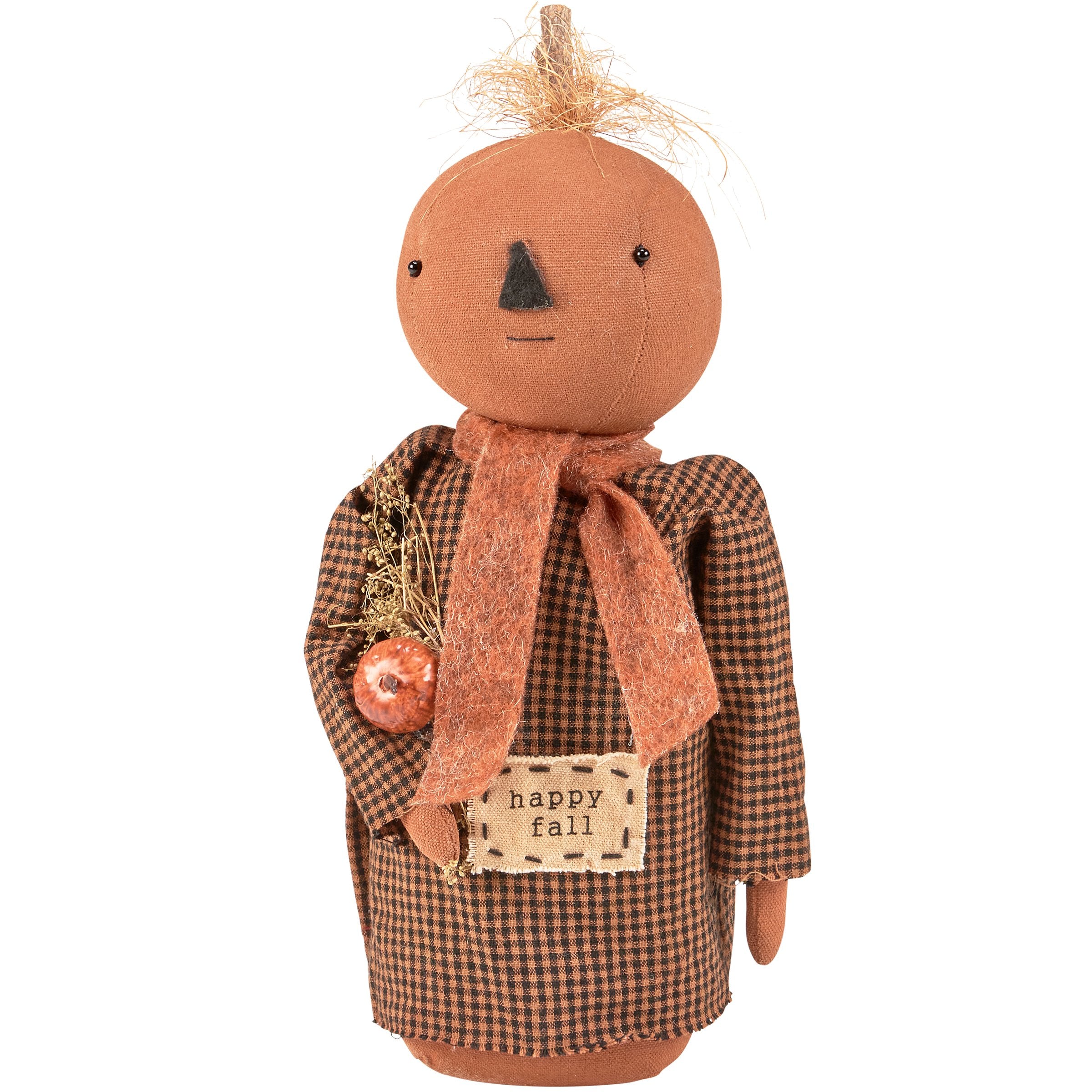 Charming Primitive Harvest Hattie Pumpkin Doll - Adorable Fall & Halloween Decor