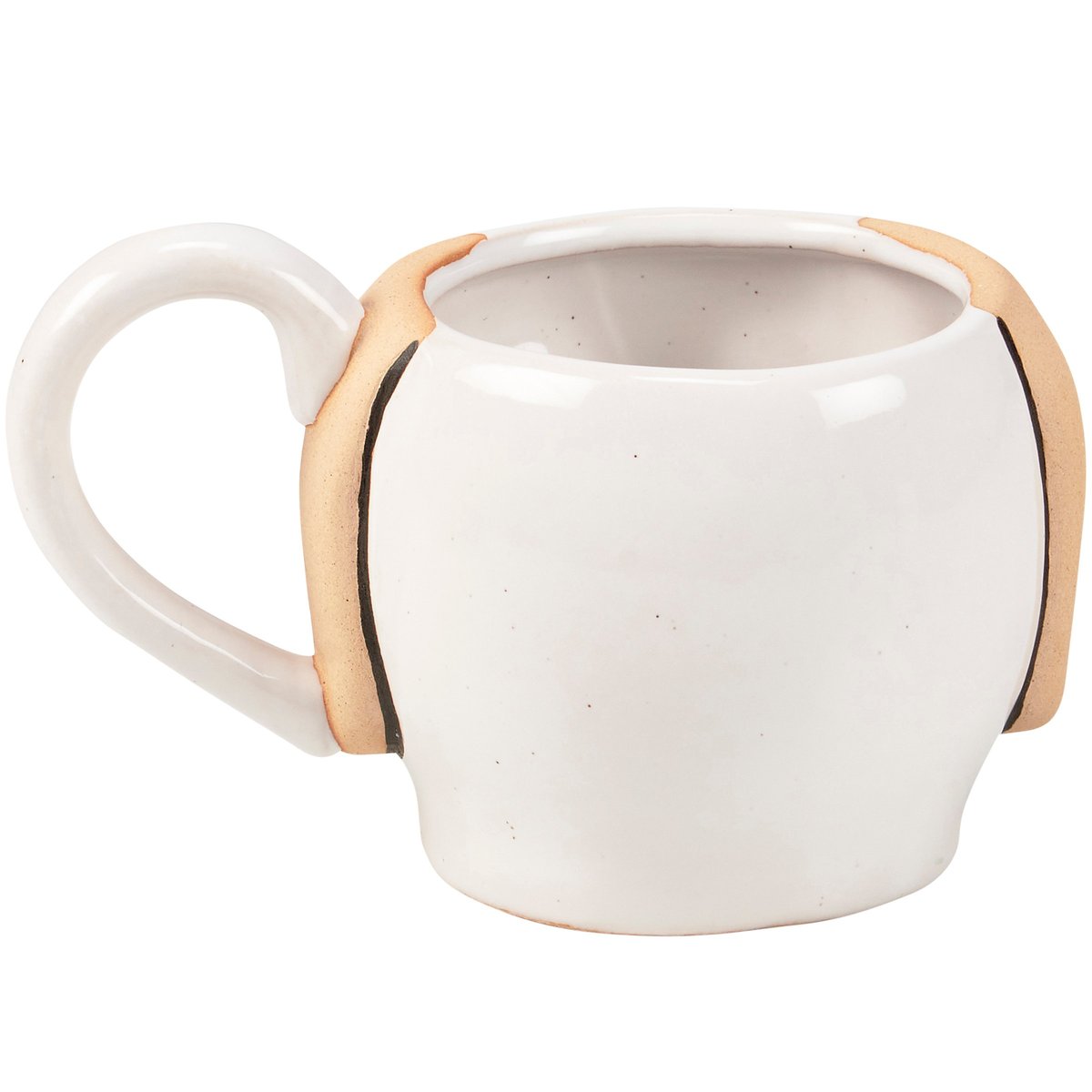 Adorable Debossed Dog Face Stoneware Mug, 14oz Cream Glaze Pet Gift