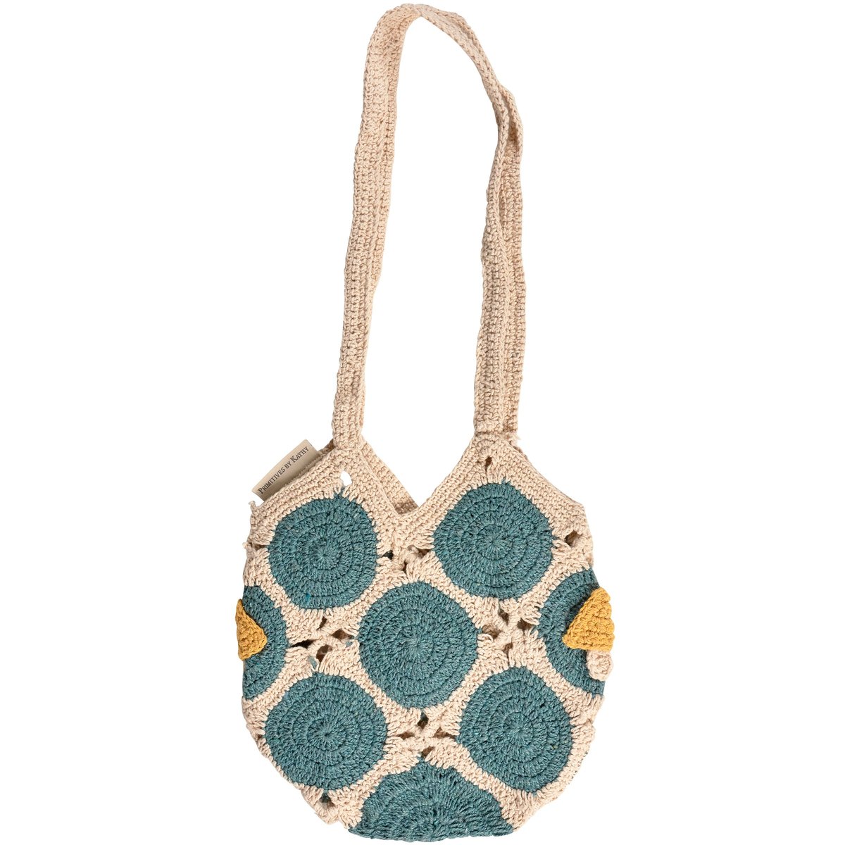 Charming Handmade Crochet Cotton Mushroom Tote Bag with Inner Pouch and Long Handle