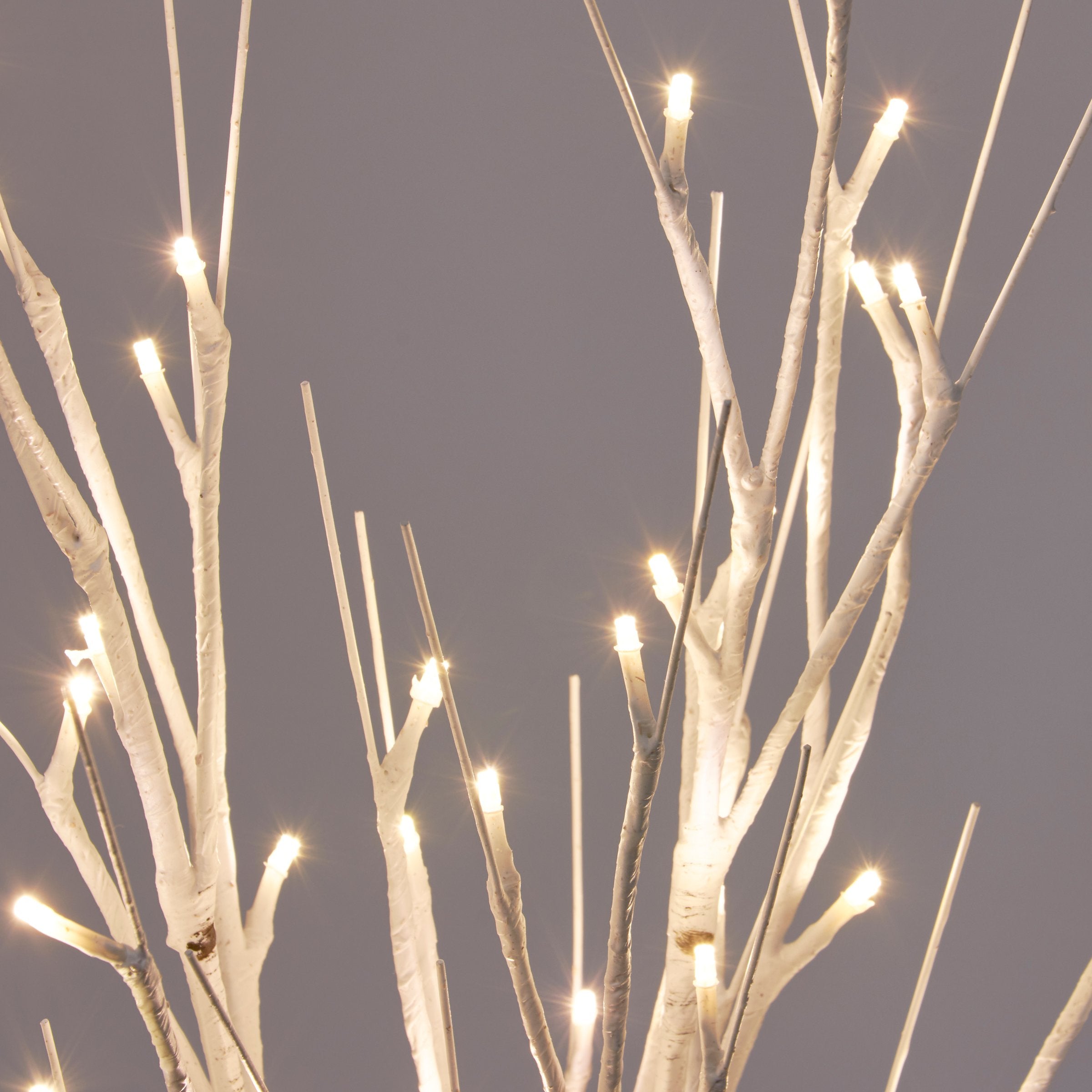 Elegant 30-inch Lighted Birch Twigs with Warm White LEDs and Timer