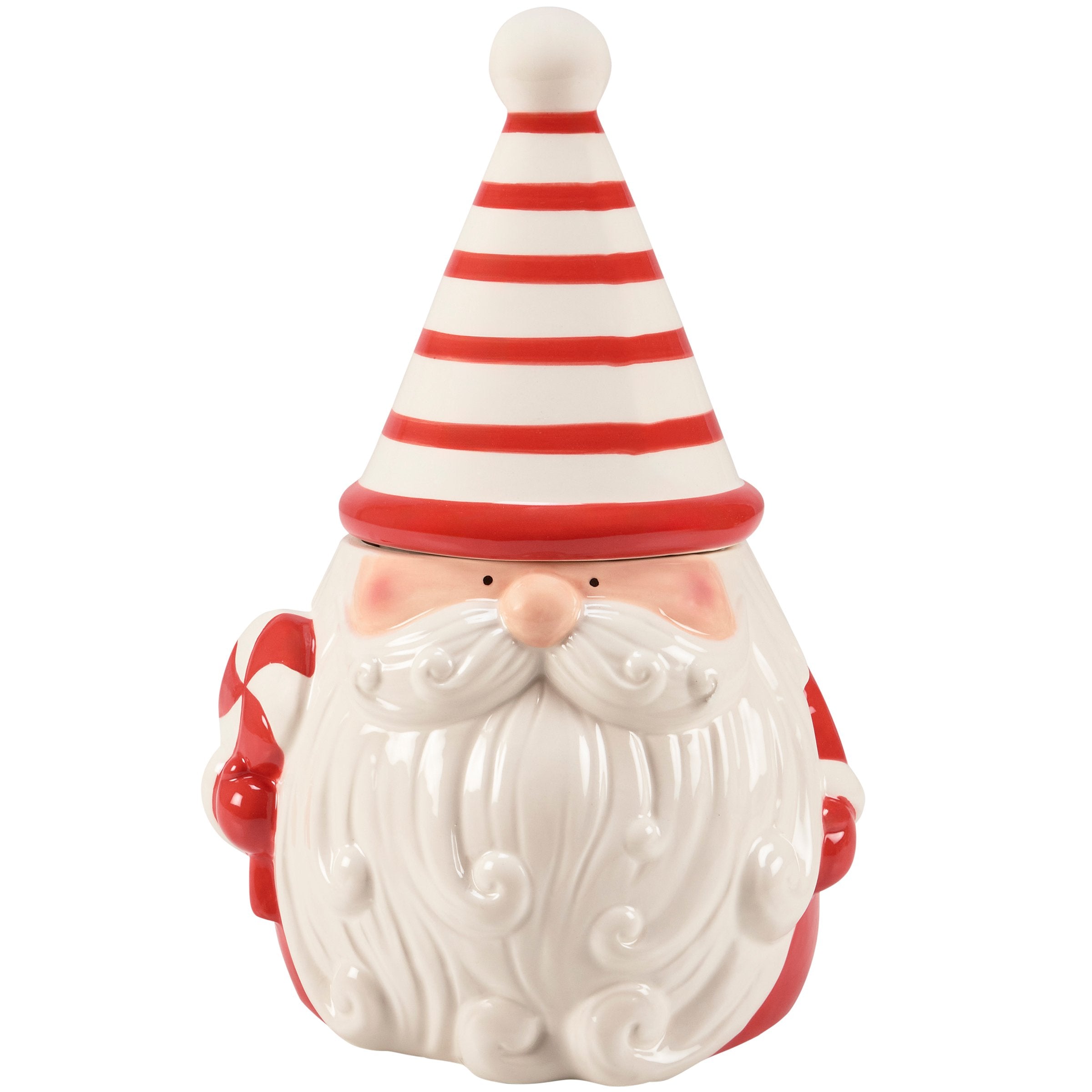 Charming Nordic Santa Ceramic Cookie Jar for Festive Holiday Treats