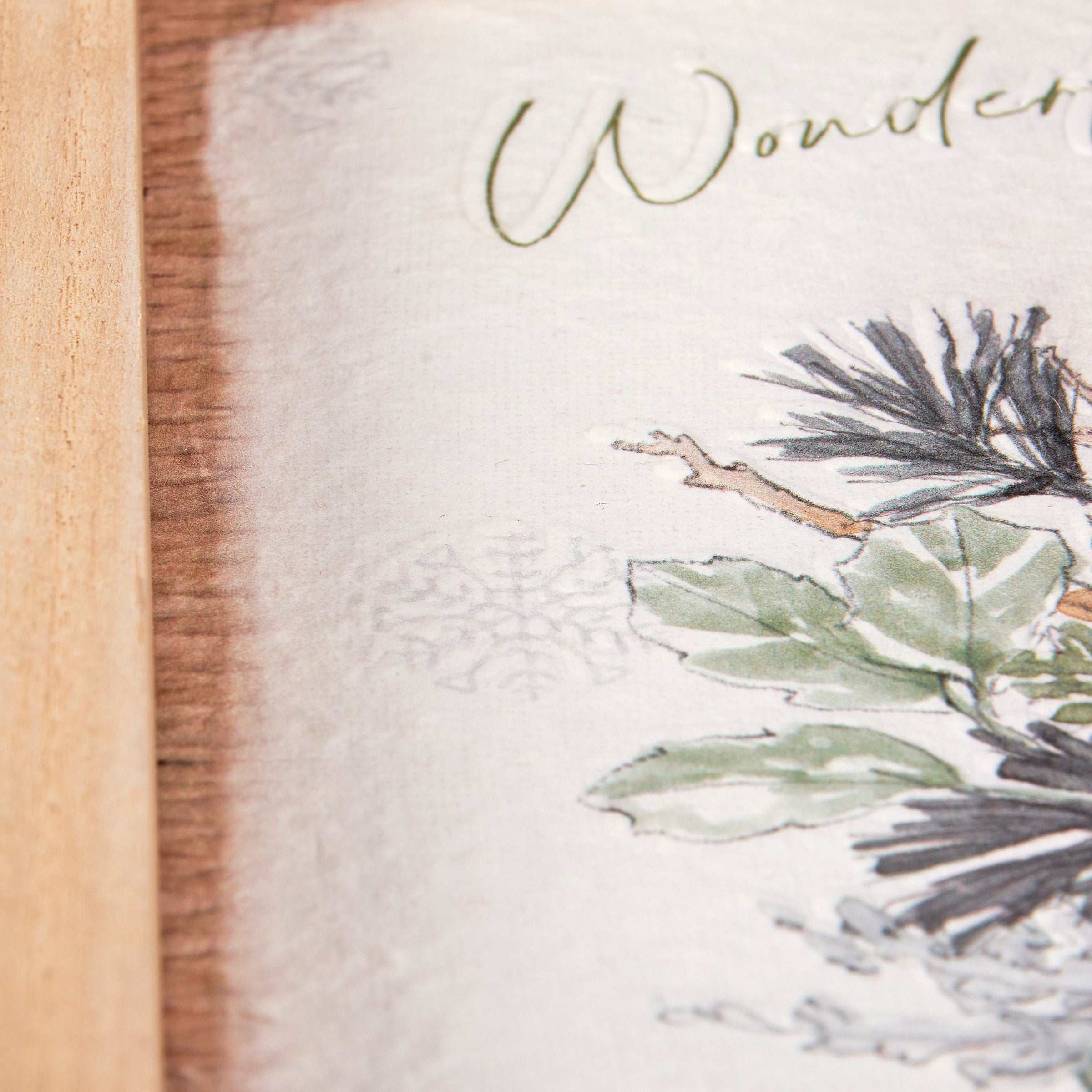 Charming Wooden Framed Winter Days Wall Art - Neutral Palette Seasonal Decor