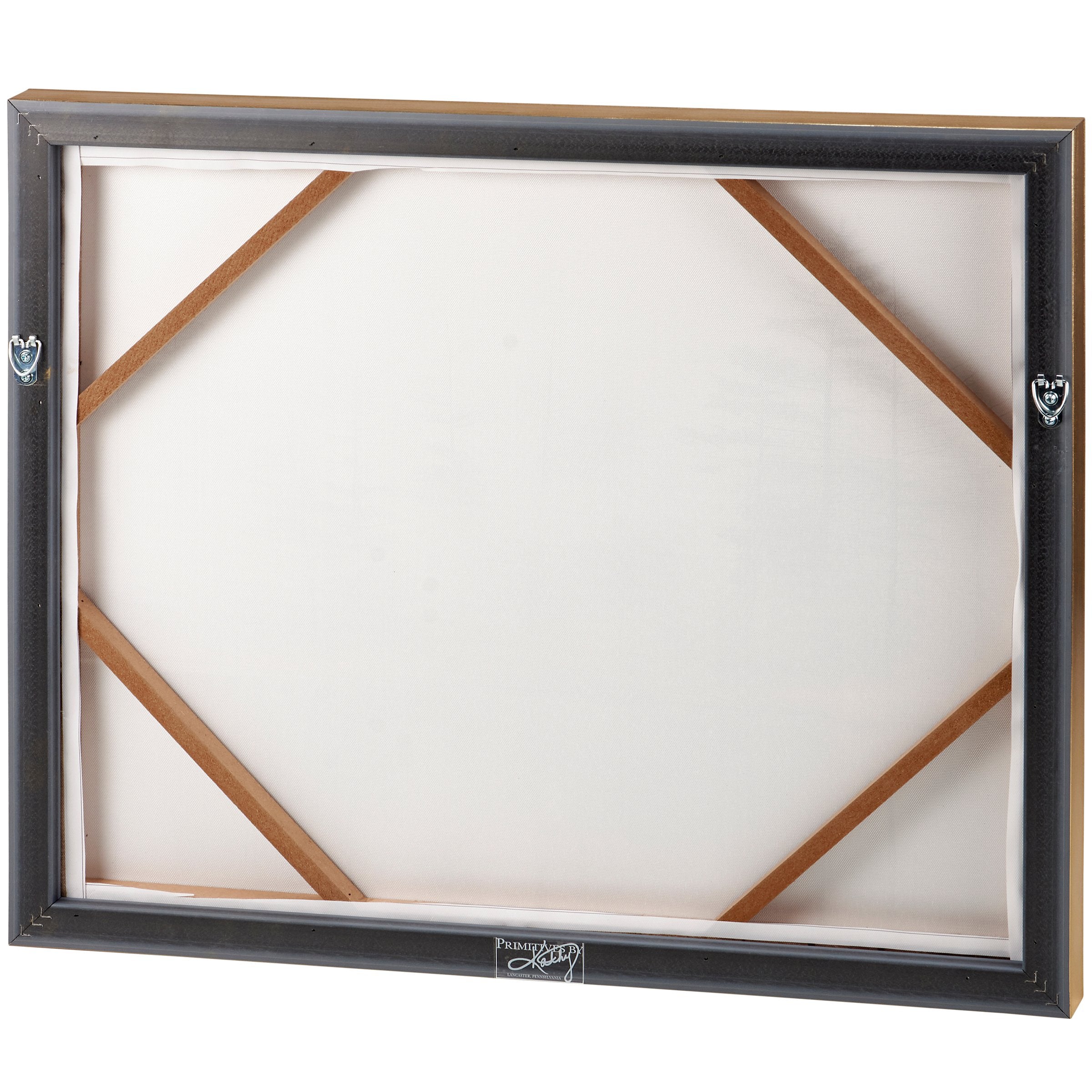 Serene Foggy Forest Lake Canvas Wall Art with Gold Floating Wood Frame