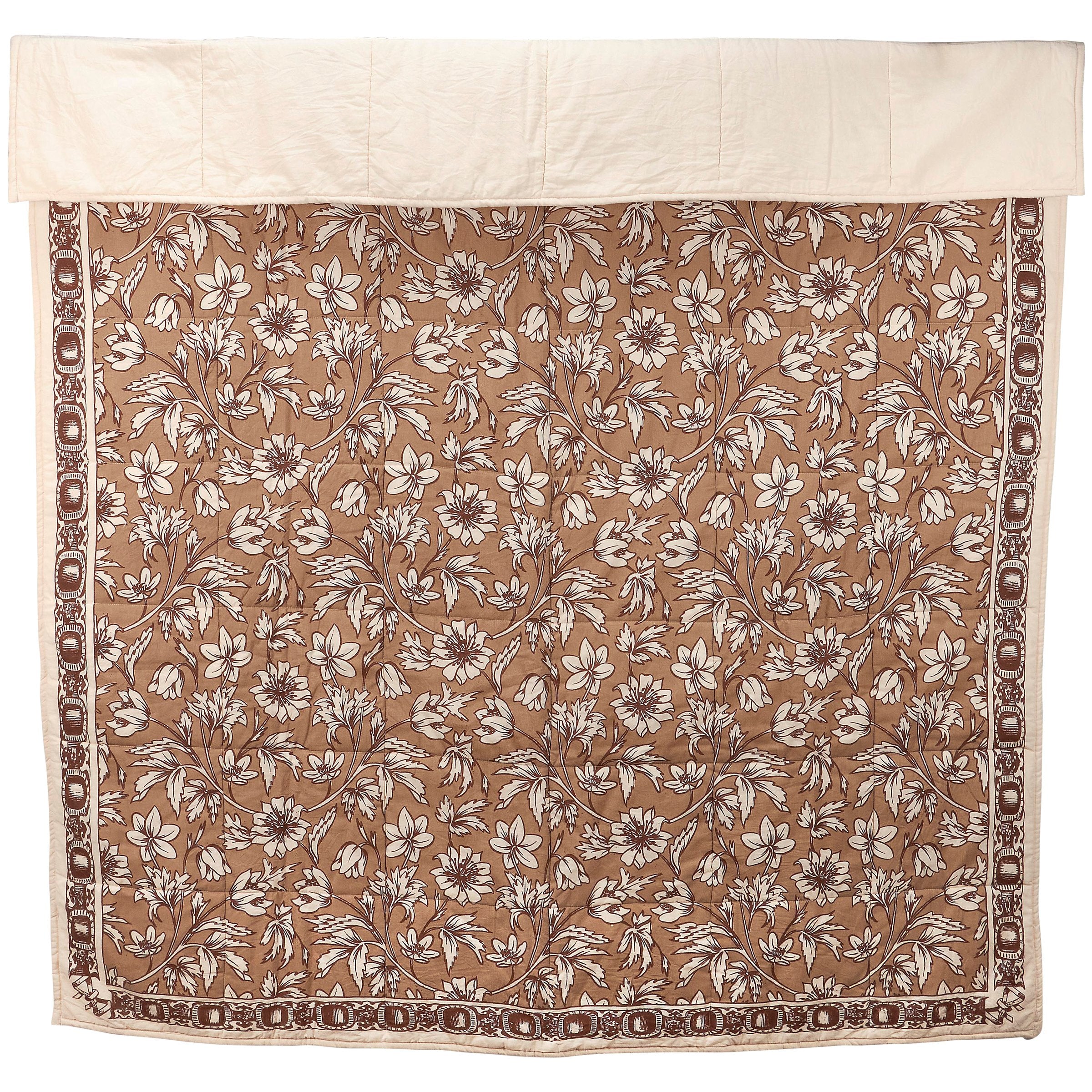 Luxurious Quilted Floral Damask Cotton Throw Blanket for Rustic Home Comfort