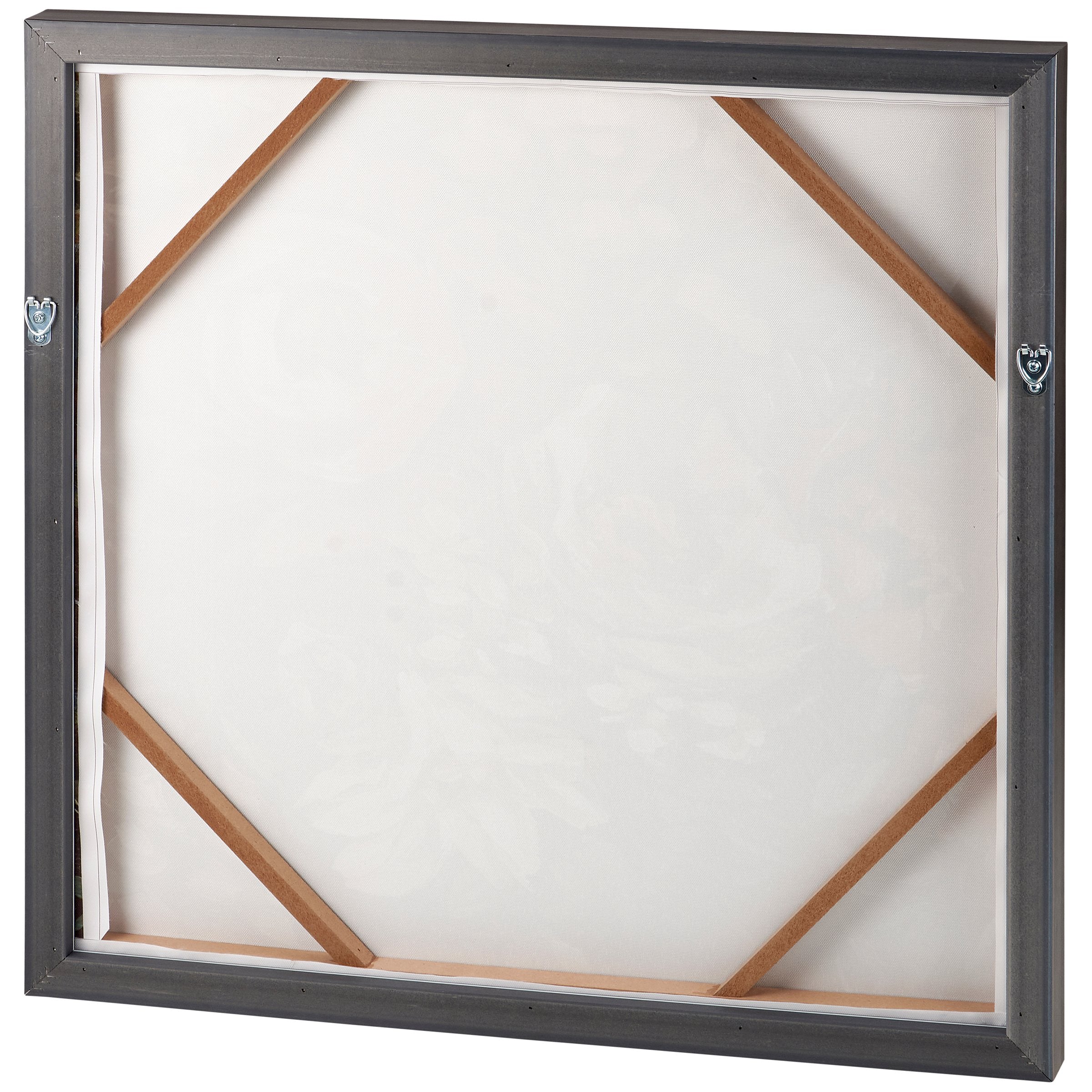 Captivating Moody Floral Canvas Wall Art, Hand-Painted Design, Floating Wood Frame, 24x24