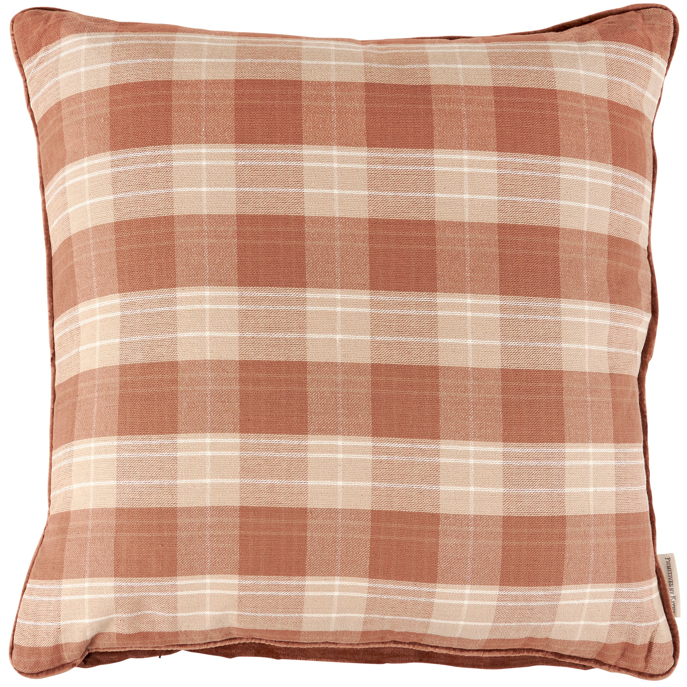 Rustic Brown Tartan Plaid Cotton Velvet Zippered Decorative Throw Pillow