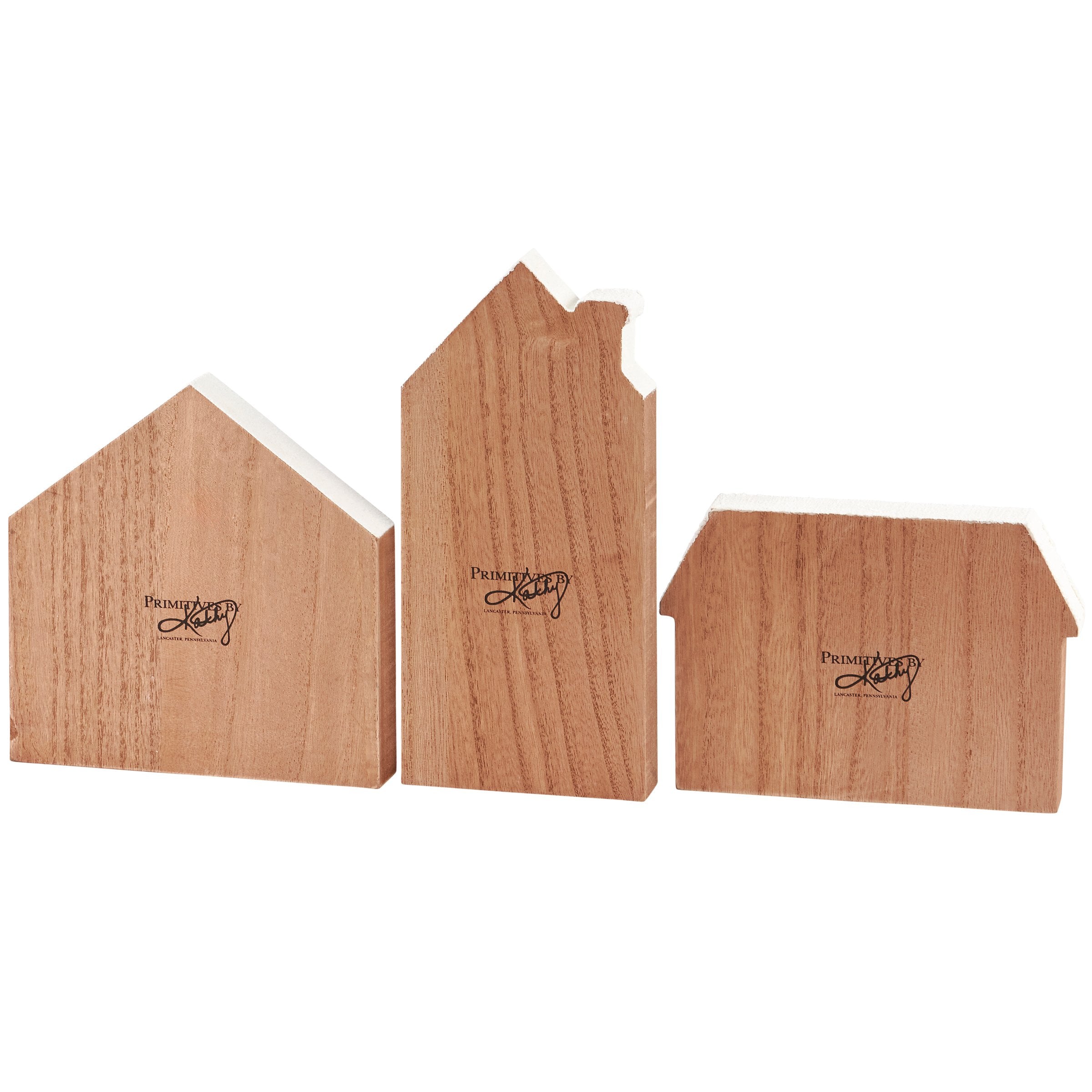 Charming Chunky Gingerbread House Sitter Set - 3 Piece Wooden Christmas Decor