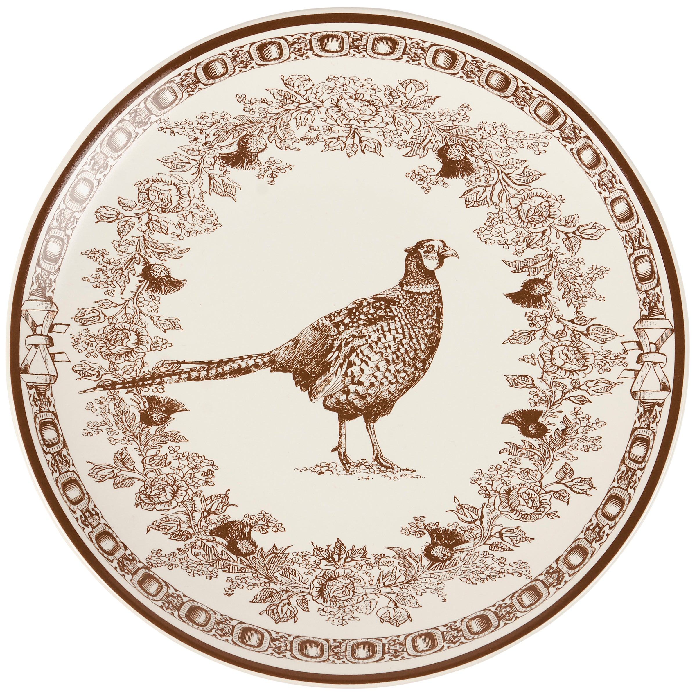 Rustic Stoneware Pheasant Dinner Plate - Vintage Collection - Microwave & Dishwasher Safe