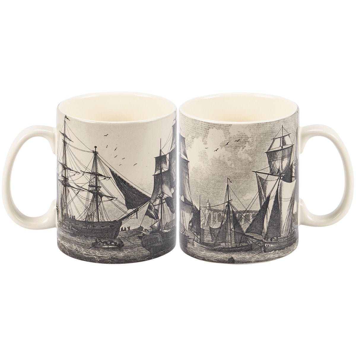 Vintage Schooner Ocean Scene Stoneware Mug - 20oz Durable Beach Collection Drinkware