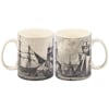 Vintage Schooner Ocean Scene Stoneware Mug - 20oz Durable Beach Collection Drinkware