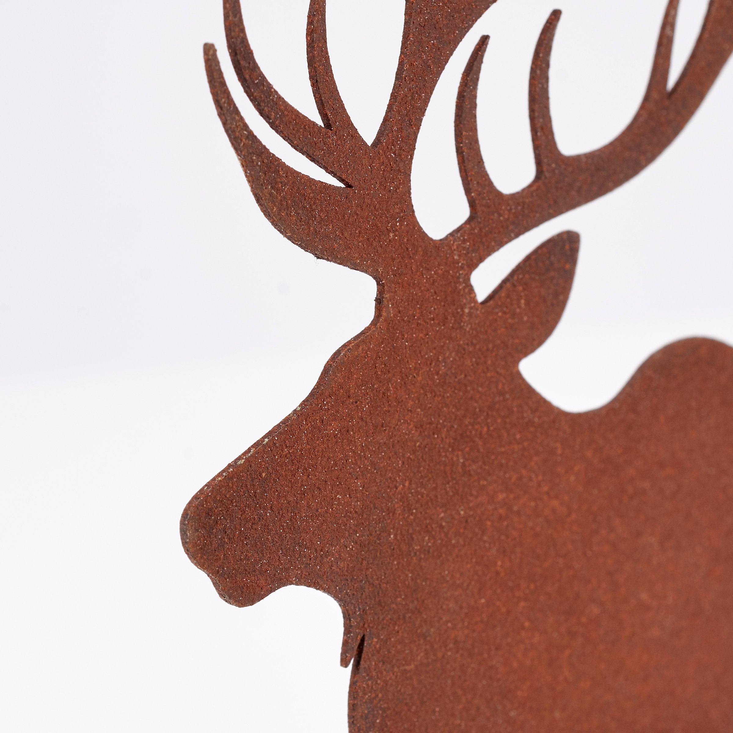 Rustic Metal Elk Stand Up Decor Set Pair for Cabin & Lake Home