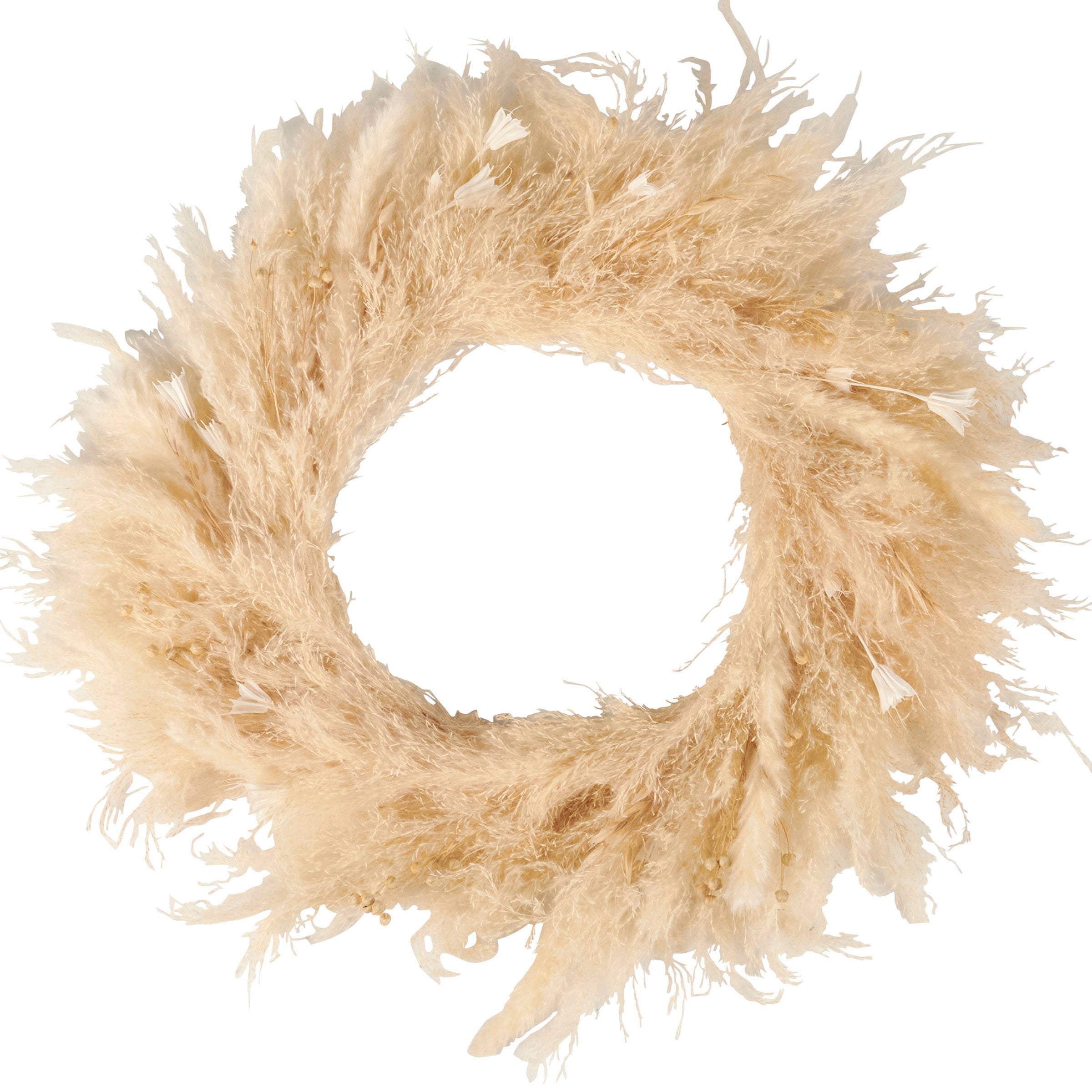 Chic Natural Pampas Grass Wreath: Elegant Fall & Seasonal Home Decor Accent