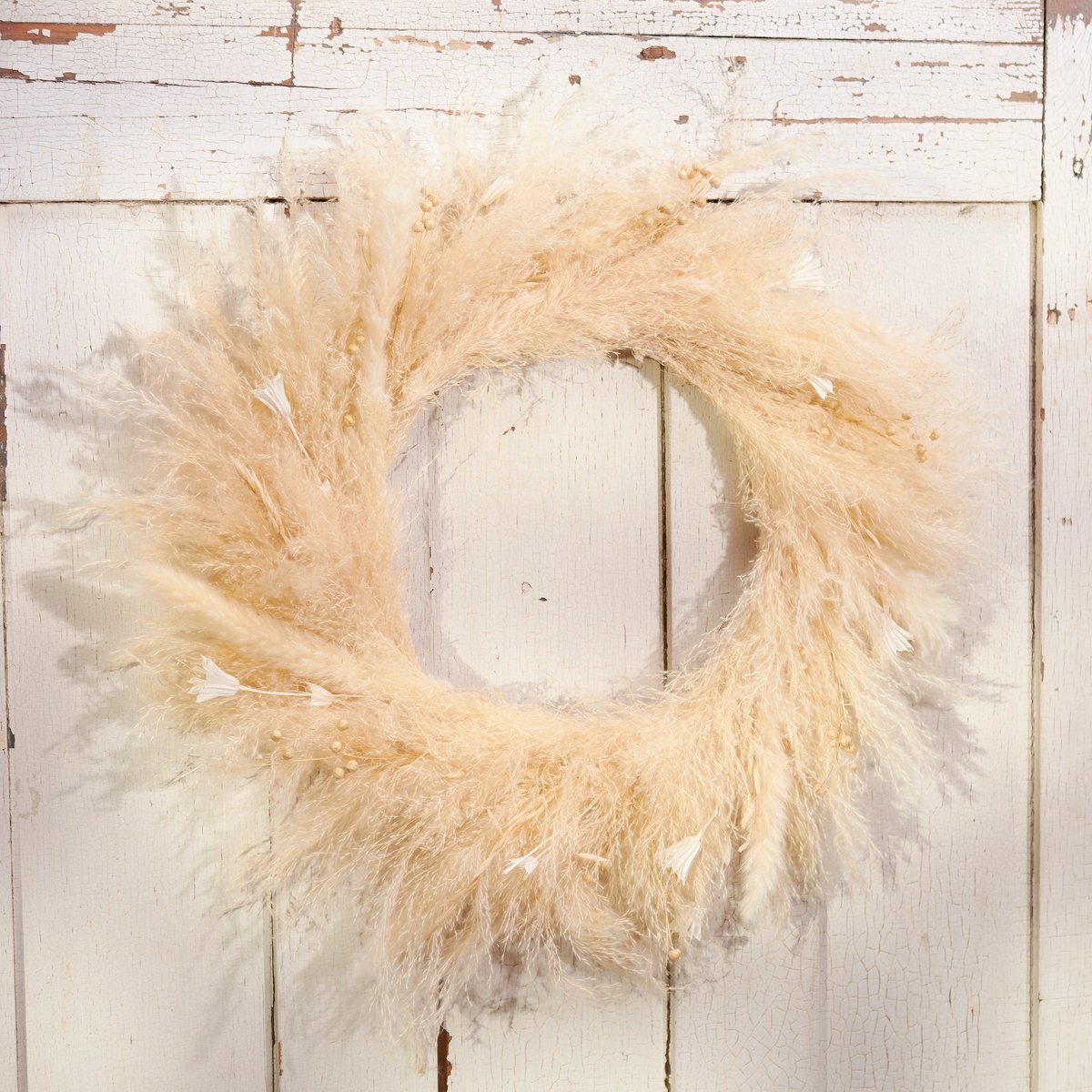 Chic Natural Pampas Grass Wreath: Elegant Fall & Seasonal Home Decor Accent