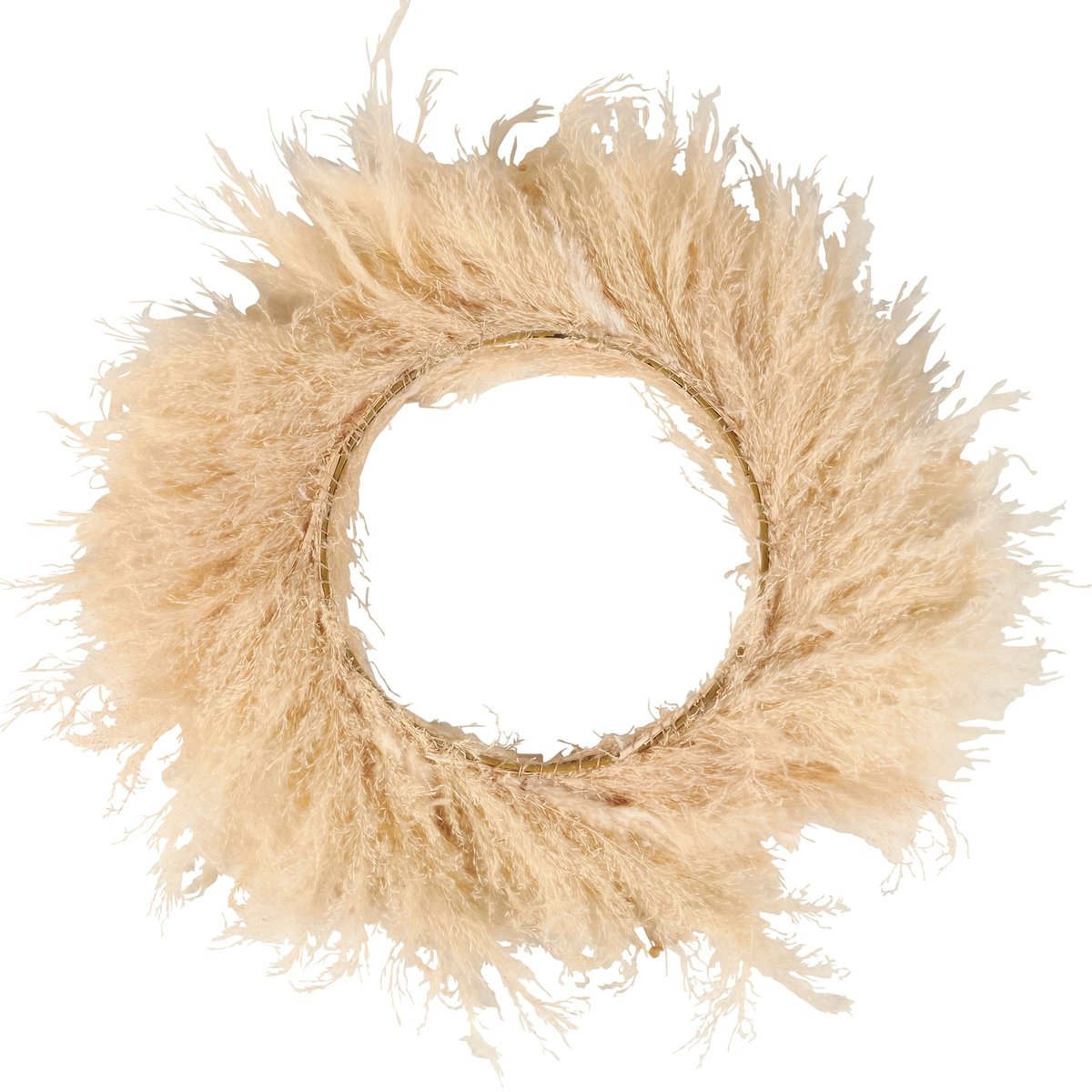 Chic Natural Pampas Grass Wreath: Elegant Fall & Seasonal Home Decor Accent