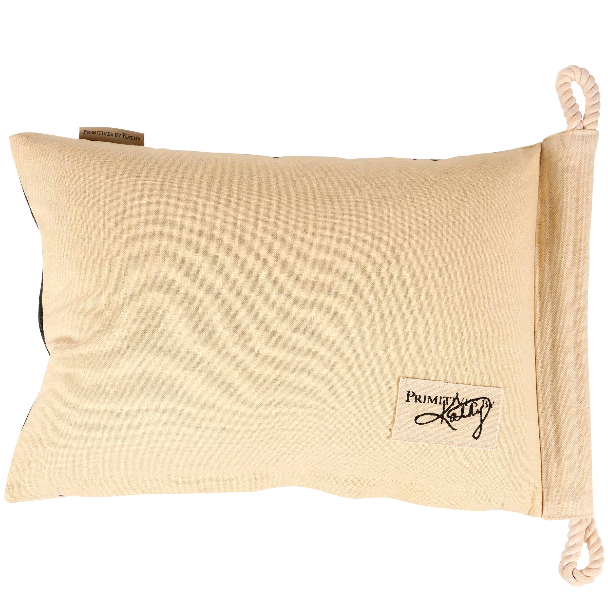 Vintage Nautical At Rest Flag Pillow, Durable Canvas, Rope Accents, Zipper Cover