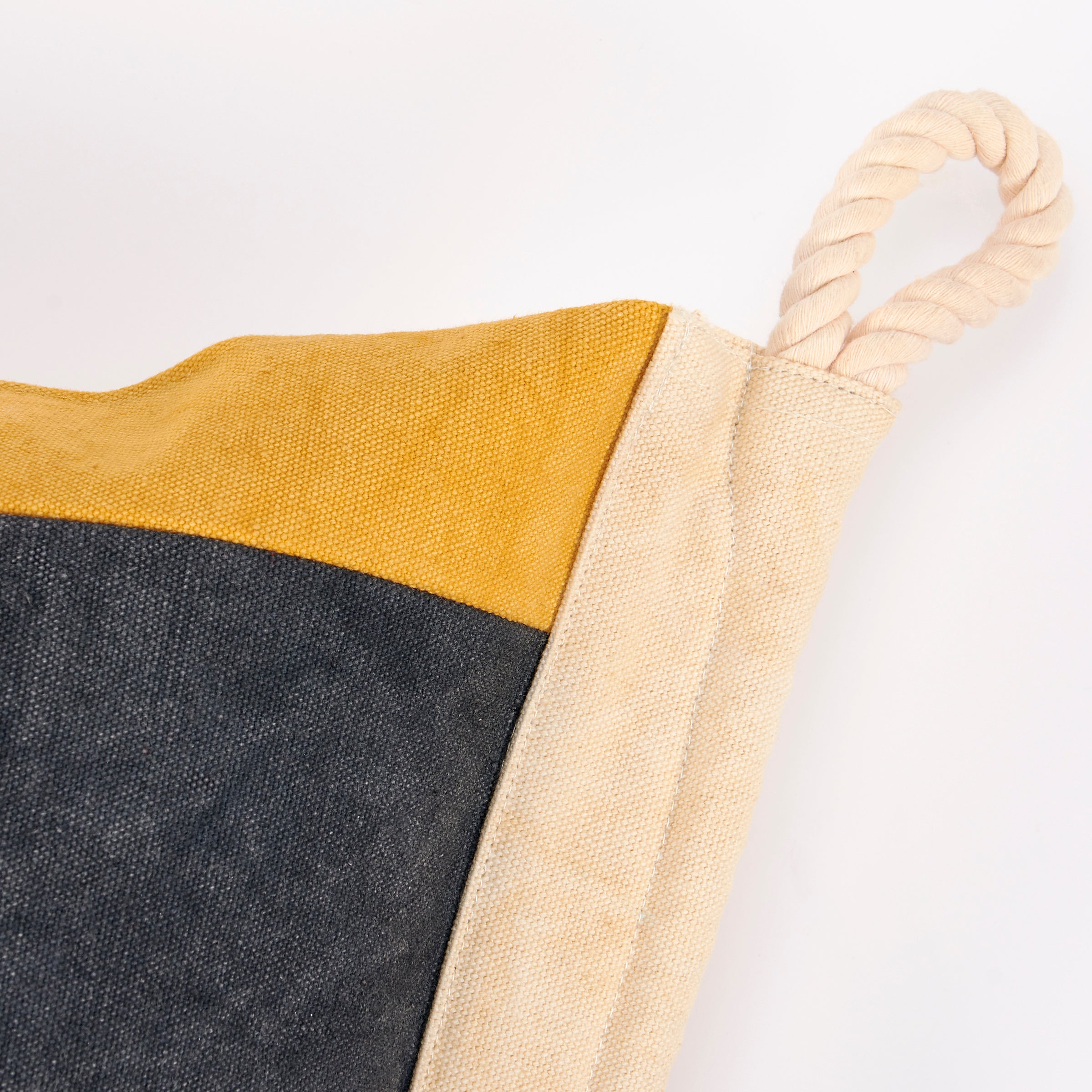 Decorative Nautical Keep Clear Signal Flag Pillow with Rope Accents, Canvas, Zippered Cover