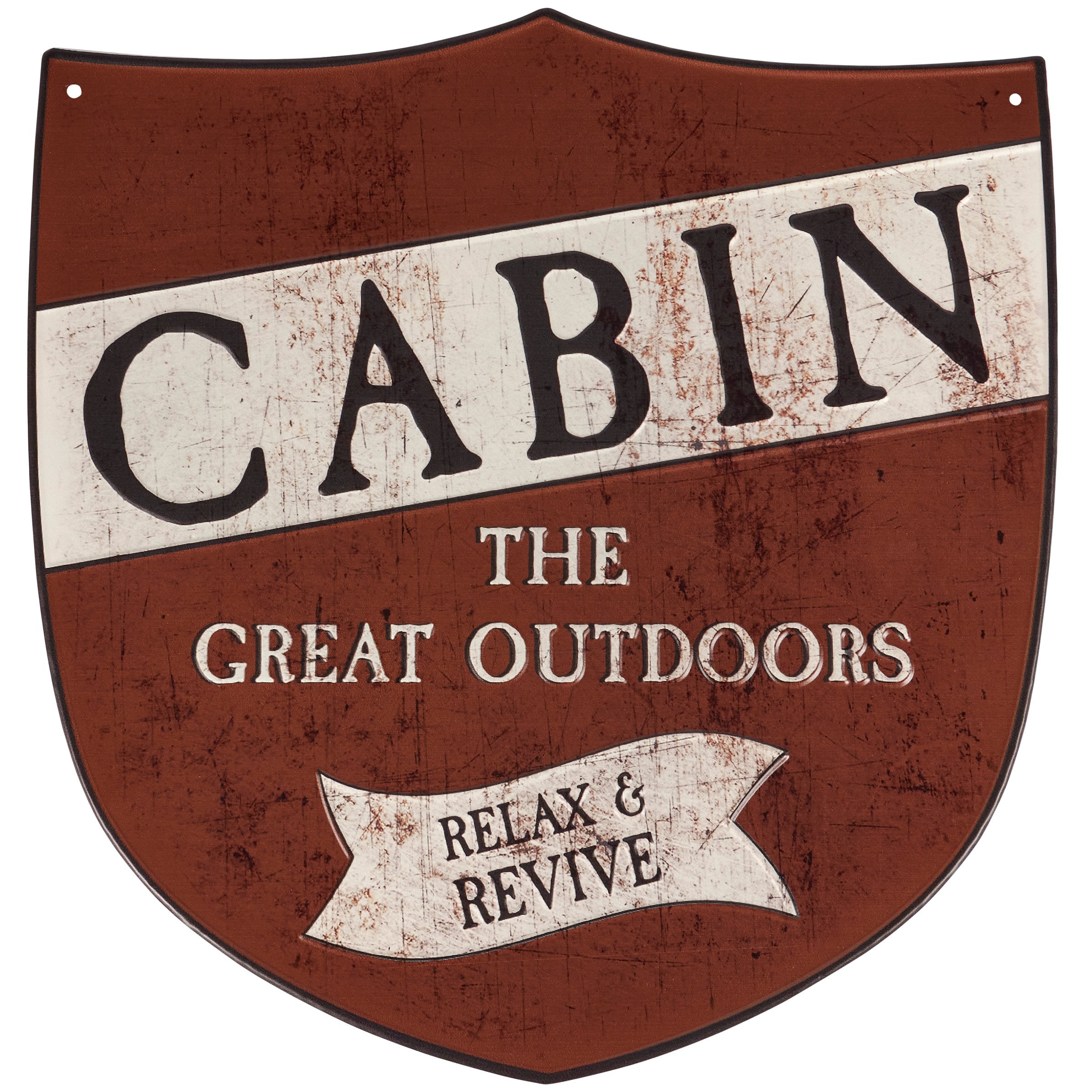 Rustic Metal Cabin Wall Decor Sign for Outdoorsy Home Accent