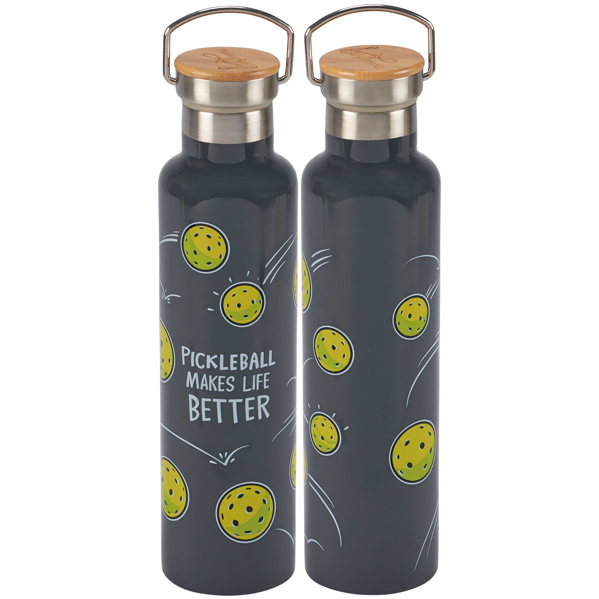 Premium Insulated Pickleball Water Bottle - Stainless Steel Double-Walled 25oz