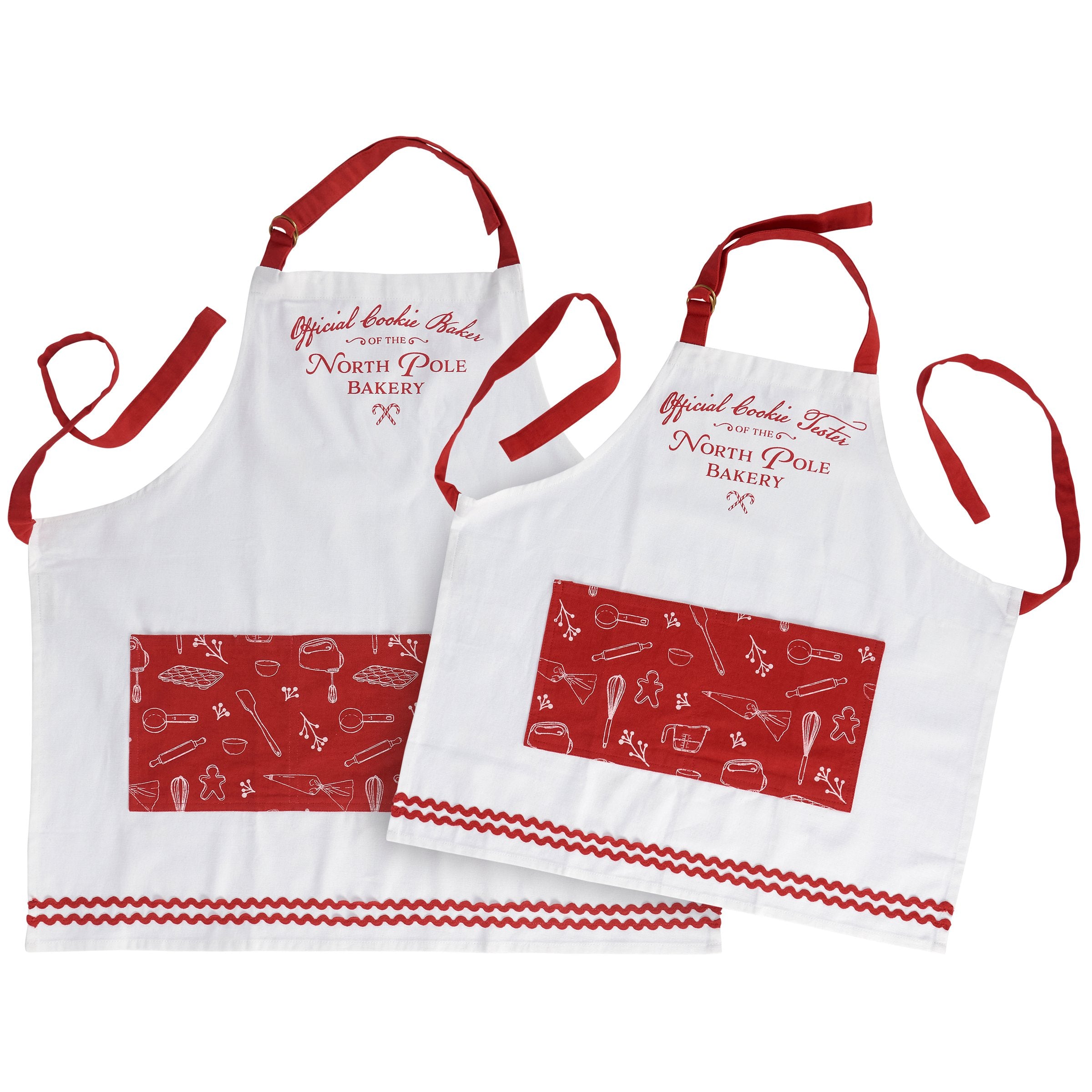 Festive North Pole Bakery Family Apron Set - Adult & Child Christmas Baking