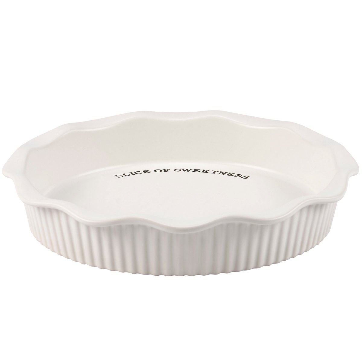Charming Stoneware 'Slice of Sweetness' Round Pie Plate, Oven & Dishwasher Safe