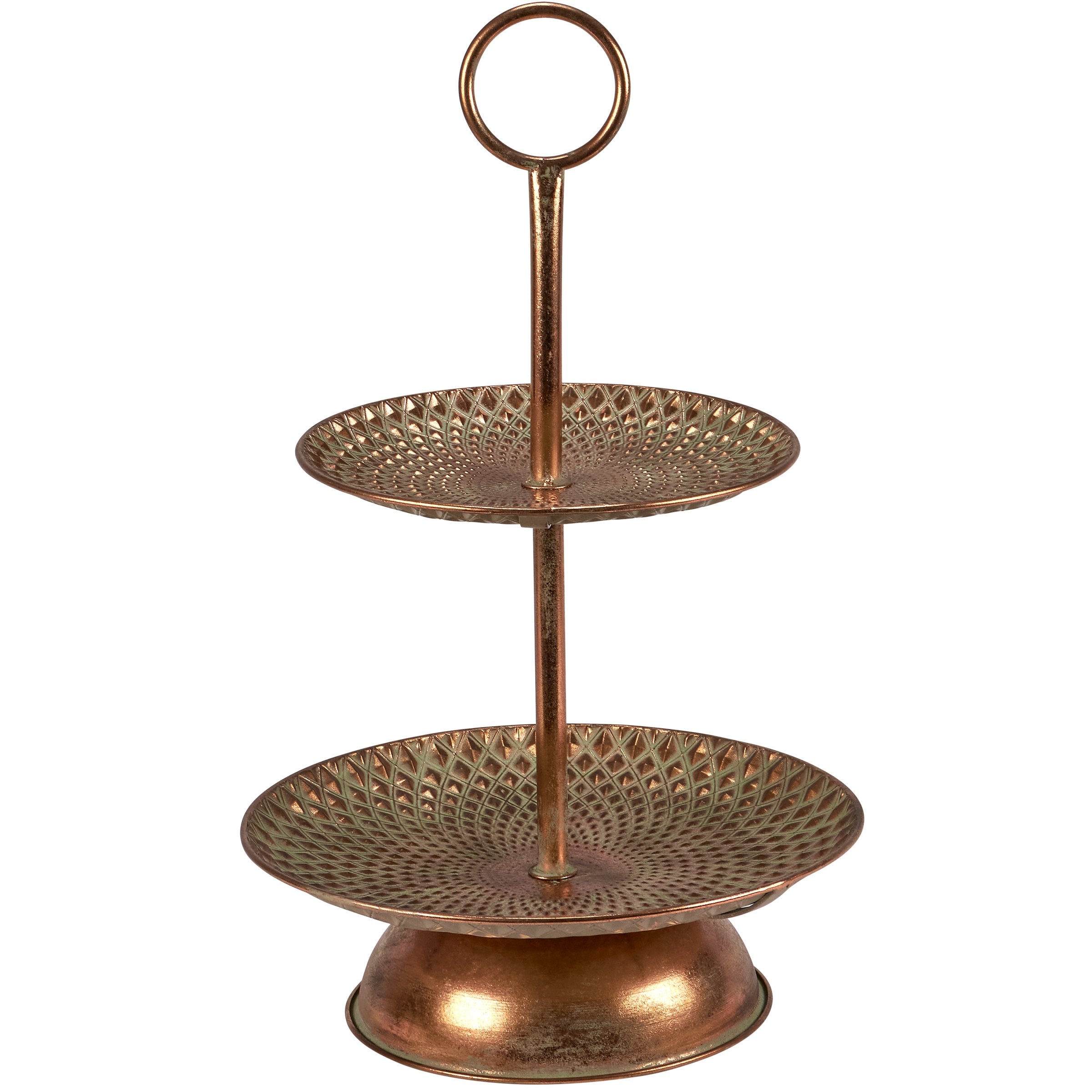 Rustic Farmhouse Style Two Tier Gold Metal Serving & Decor Tray