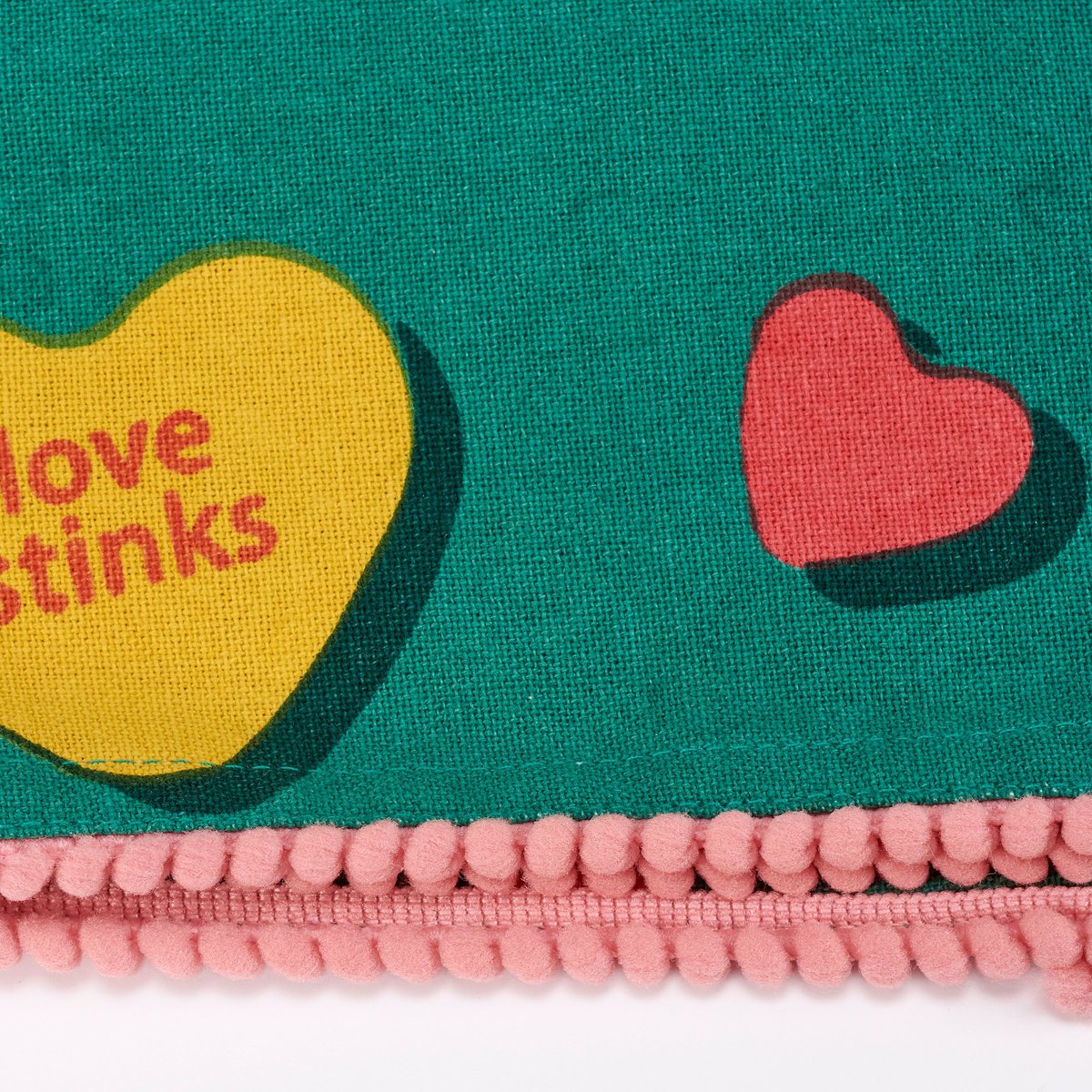 Sassy Anti-Valentine Cotton Kitchen Towel with Funny Candy Heart Sayings