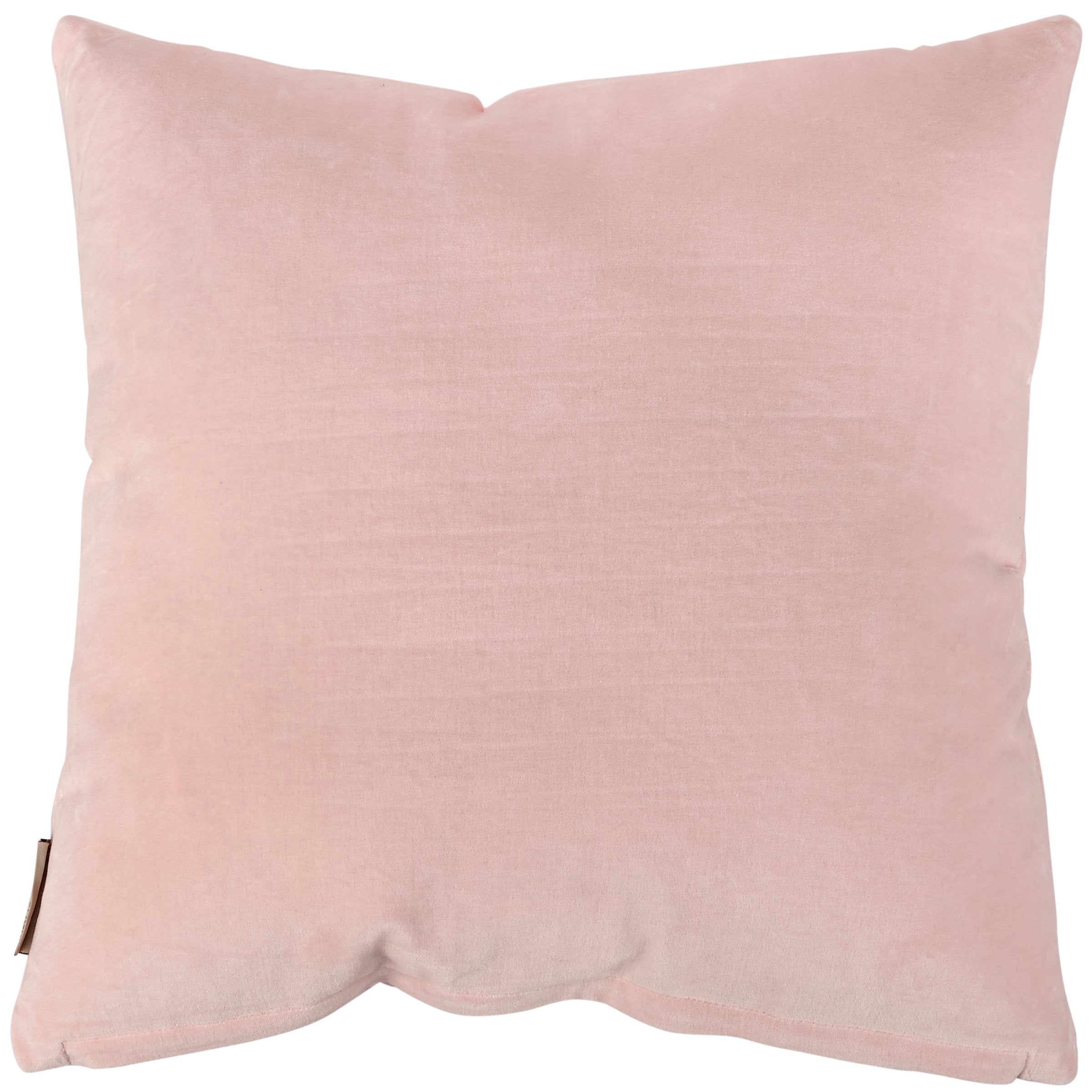 Elegant Pink Velvet Cabbage Rose Embroidered Decorative Throw Pillow