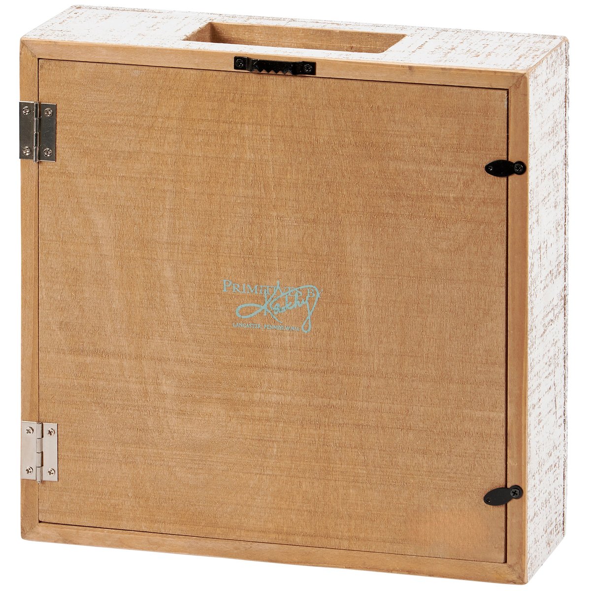 Rustic Wooden Beach Seashell Display Holder with Glass Window for Keepsakes